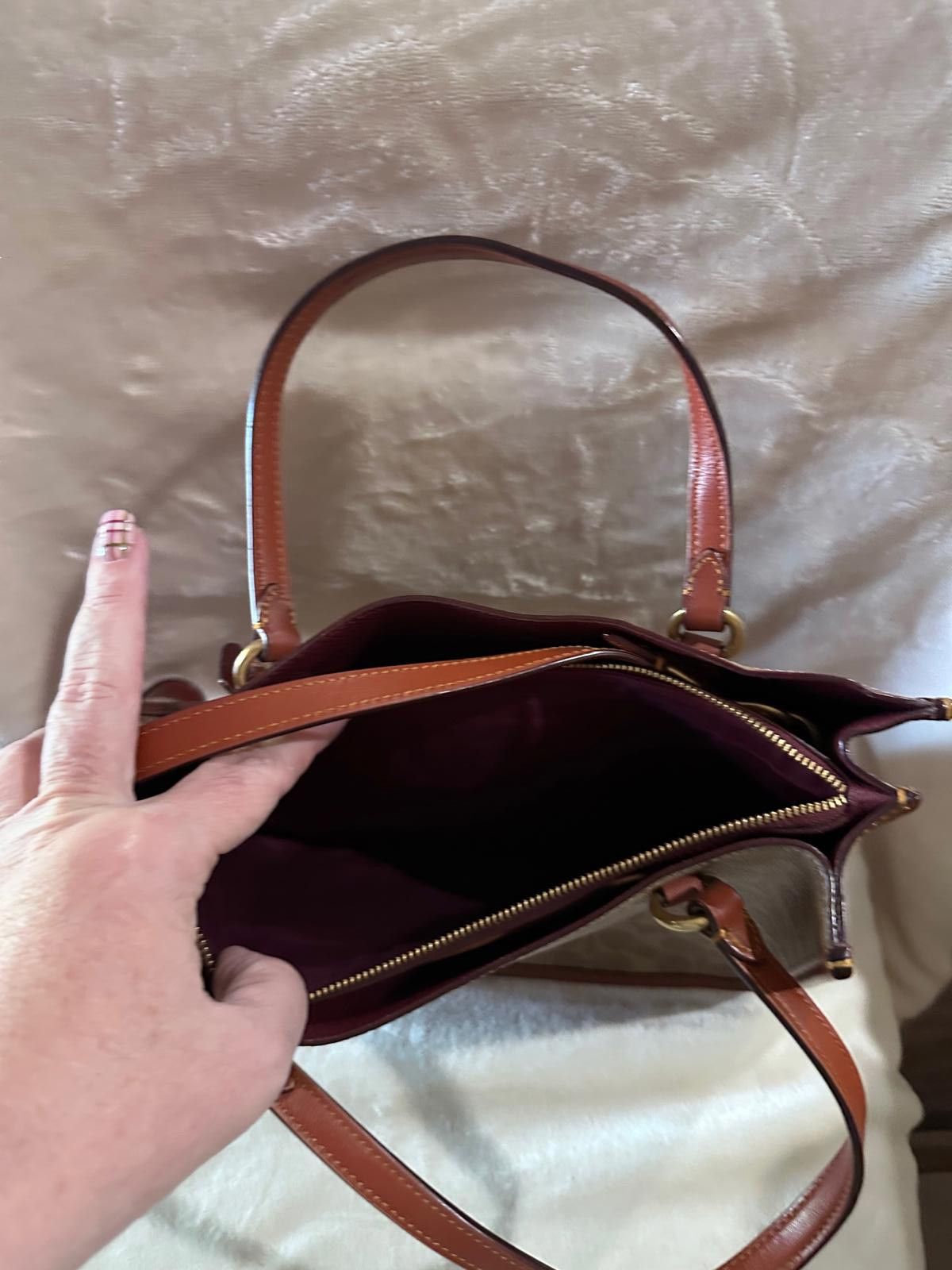 Coach Coach Signature Brown Leather Handbag with Shoulder Strap Size ONE SIZE - 2 Thumbnail