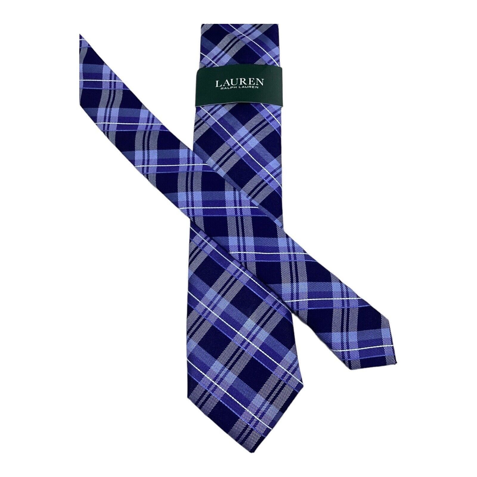Lauren Ralph Lauren LAUREN RALPH LAUREN Blue PLaids & Cheks Silk Blend Tie W: 3" Size ONE SIZE - 6 Thumbnail