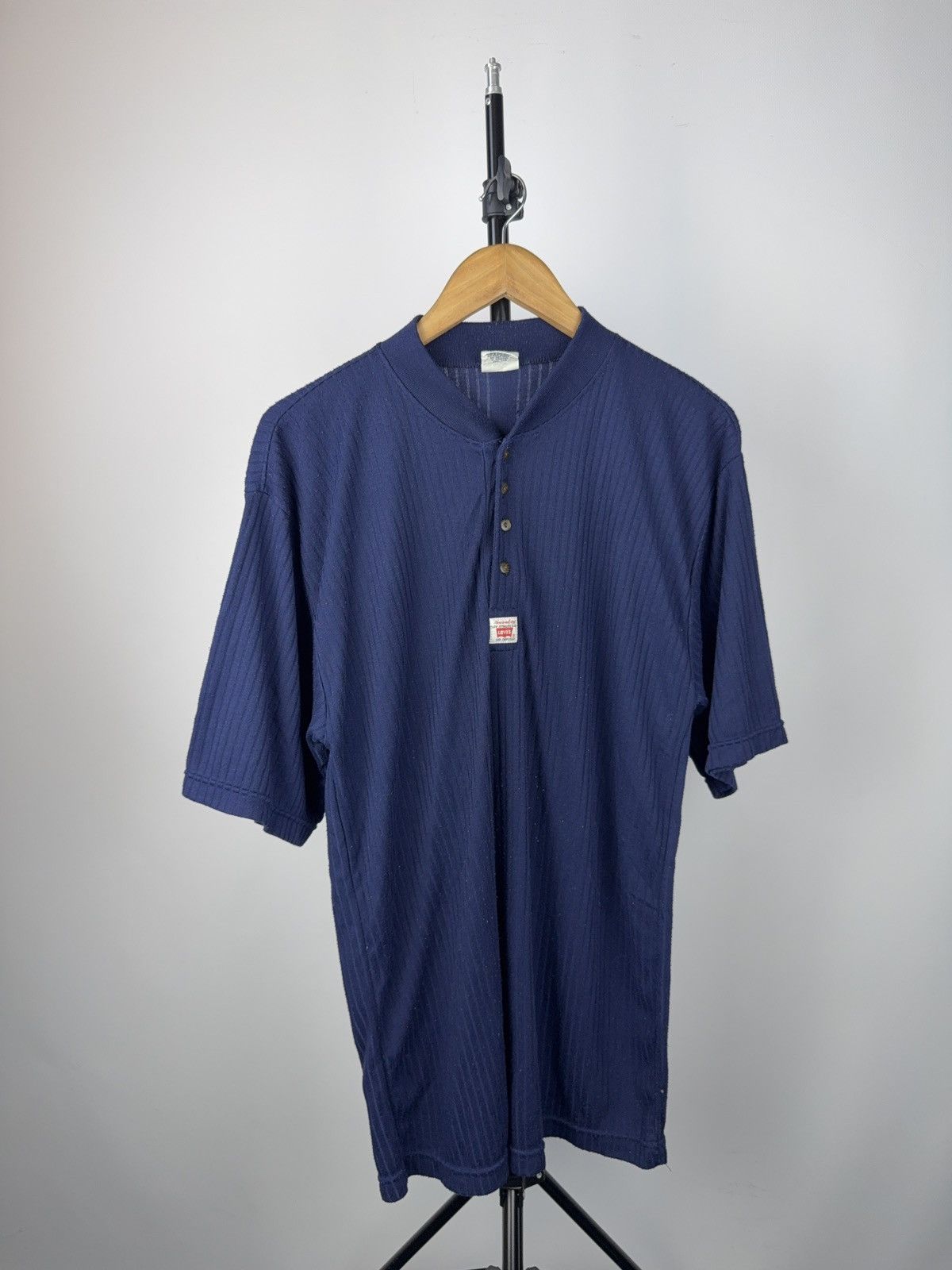 Levi's Vintage 80s / 90s Levi’s Jeanswear Ribbed Henley Tee Blue Size US L / EU 52-54 / 3 - 1 Thumbnail