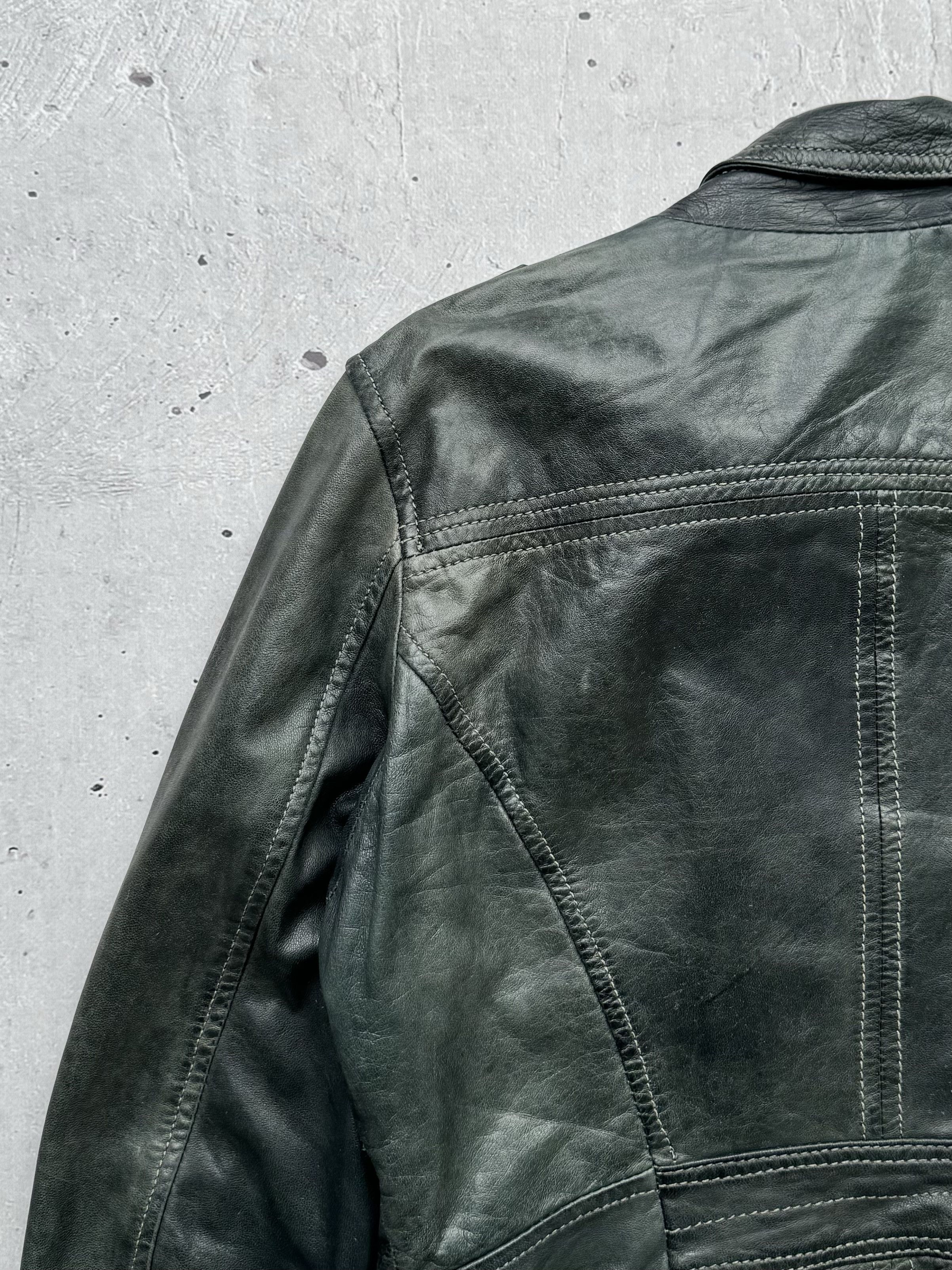 Genuine Leather Vintage Multi Zipped Sheep Leather Jacket Size M / US 6-8 / IT 42-44 - 11 Thumbnail