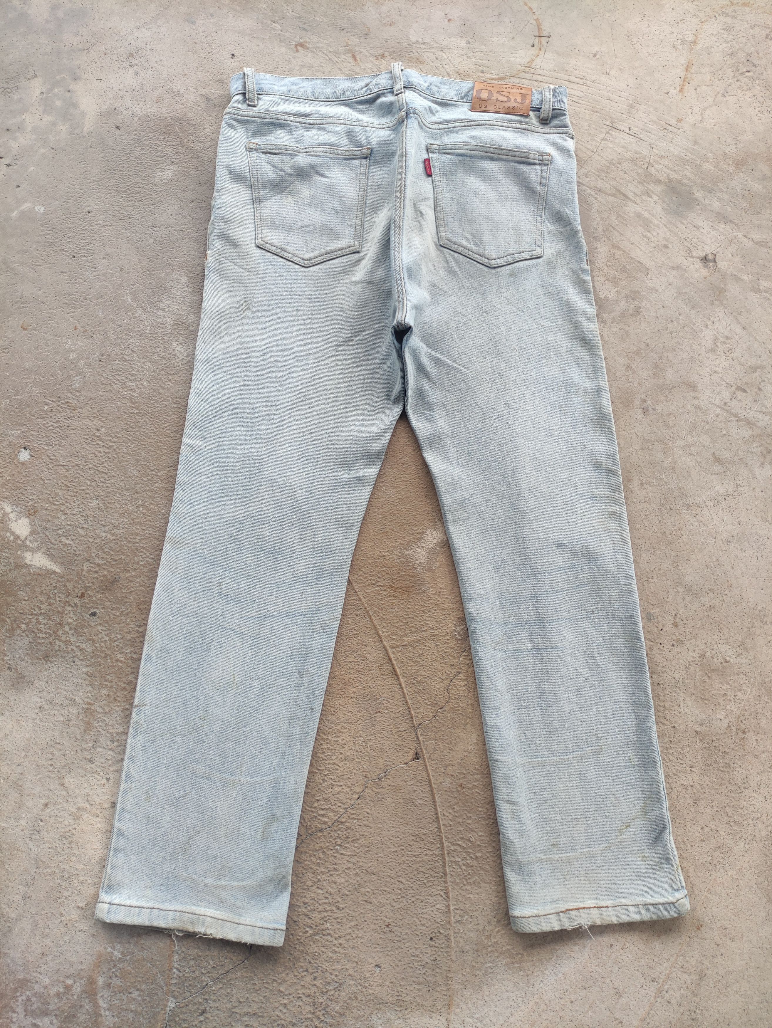 Japanese Brand Vintage OSJ Jean Distressed Faded Denim Size US 36 / EU 52 - 9 Thumbnail