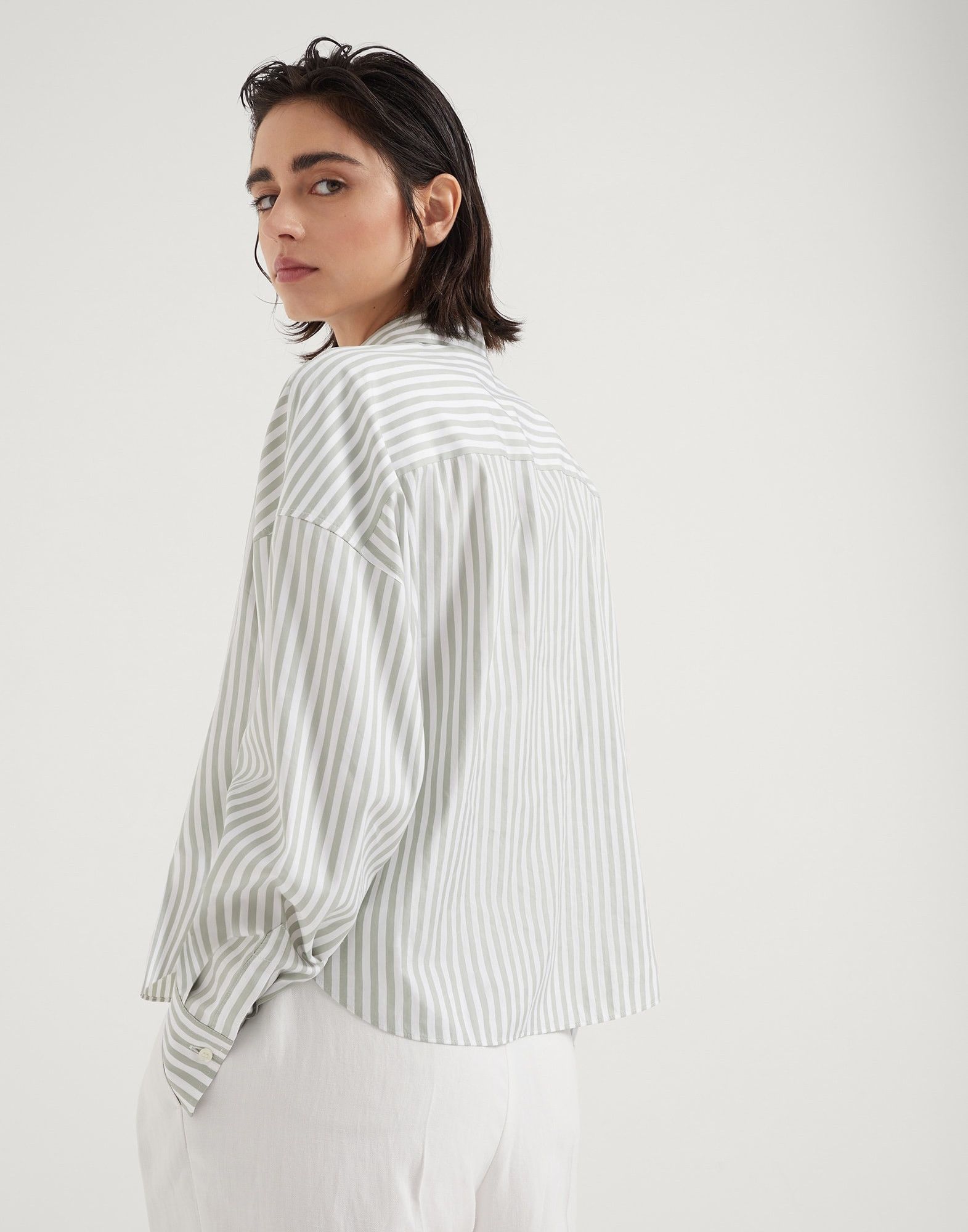 Brunello Cucinelli o1w1db10825 Blouse in Open White Size XL / US 12-14 / IT 48-50 - 2 Thumbnail