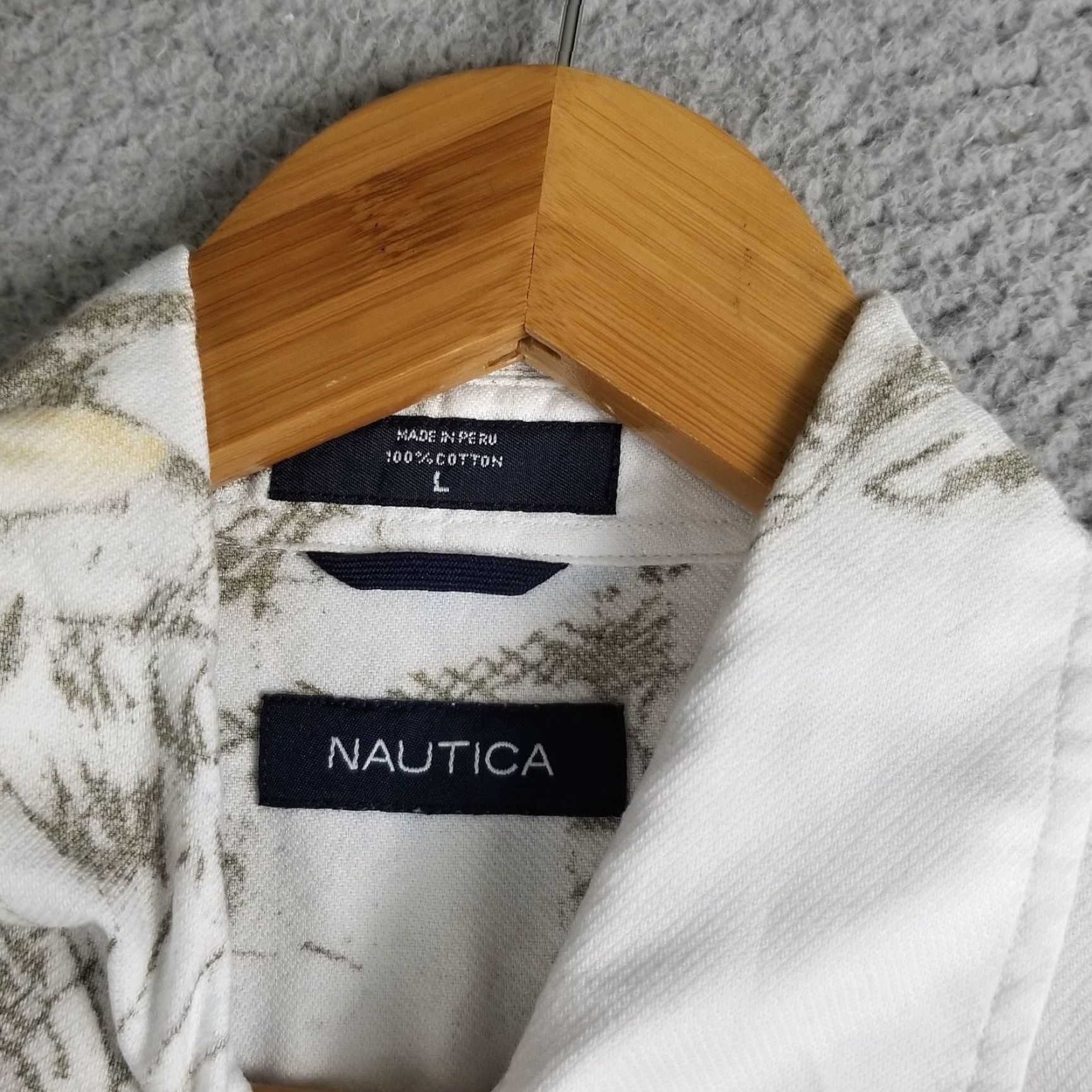 Nautica VINTAGE Nautica Hawaiian Shirt Men Large All Over Print AOP Palm Trees Button Up Short Sleeve Cotton Summer Beach Mens Size US L / EU 52-54 / 3 - 2 Thumbnail