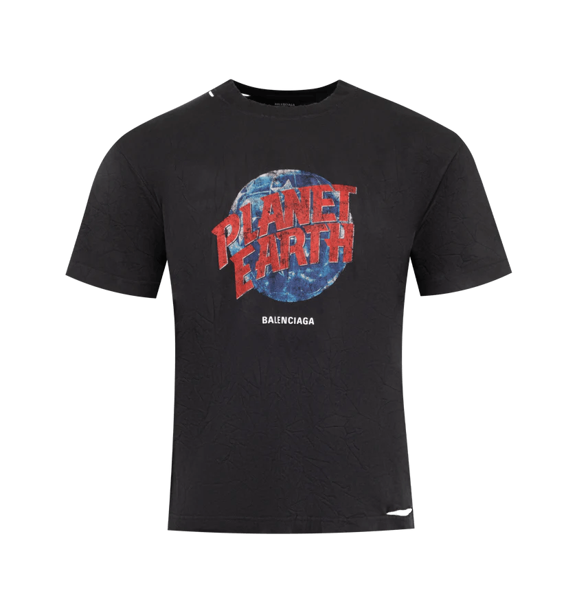 Balenciaga o1h1sh11224 Planet Earth T-Shirt in Black Size US L / EU 52-54 / 3 - 1 Thumbnail