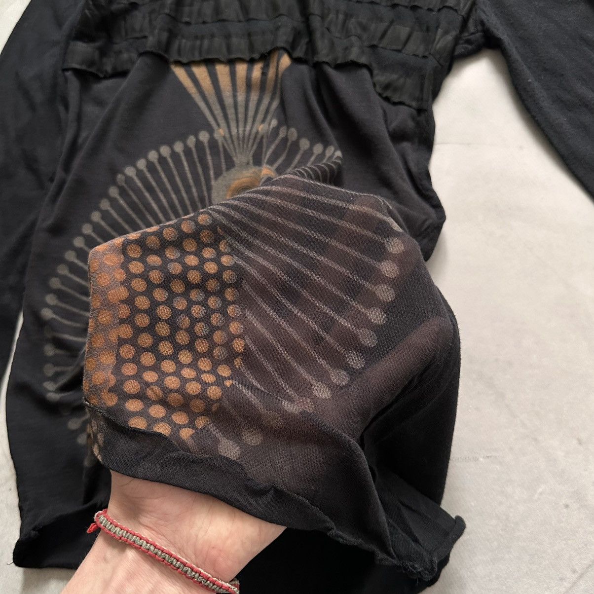 Hysteric Glamour Peacock Custo Barcelona Mesh Top Long Sleeve Cop Copine Vibe Size S / US 4 / IT 40 - 6 Thumbnail