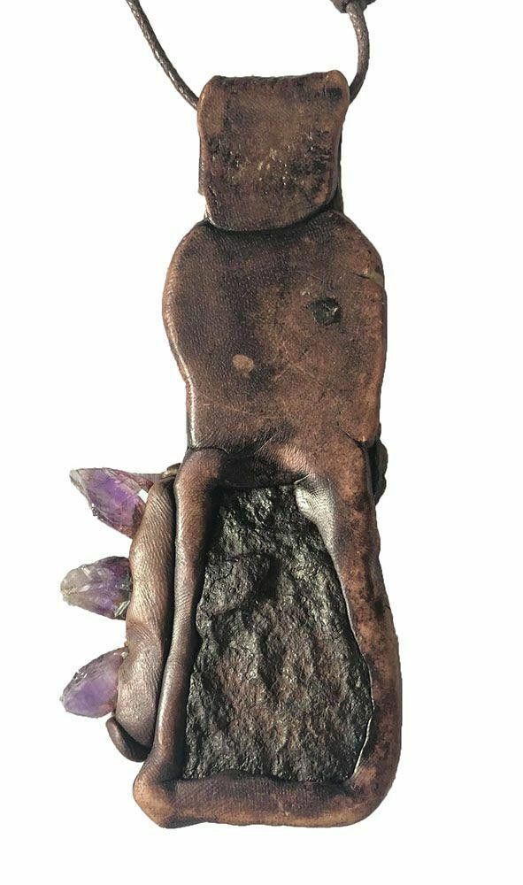 Designer Artisan Hand Made Polymer Clay Fairy Amethyst Druzy Necklace Size ONE SIZE - 2 Thumbnail