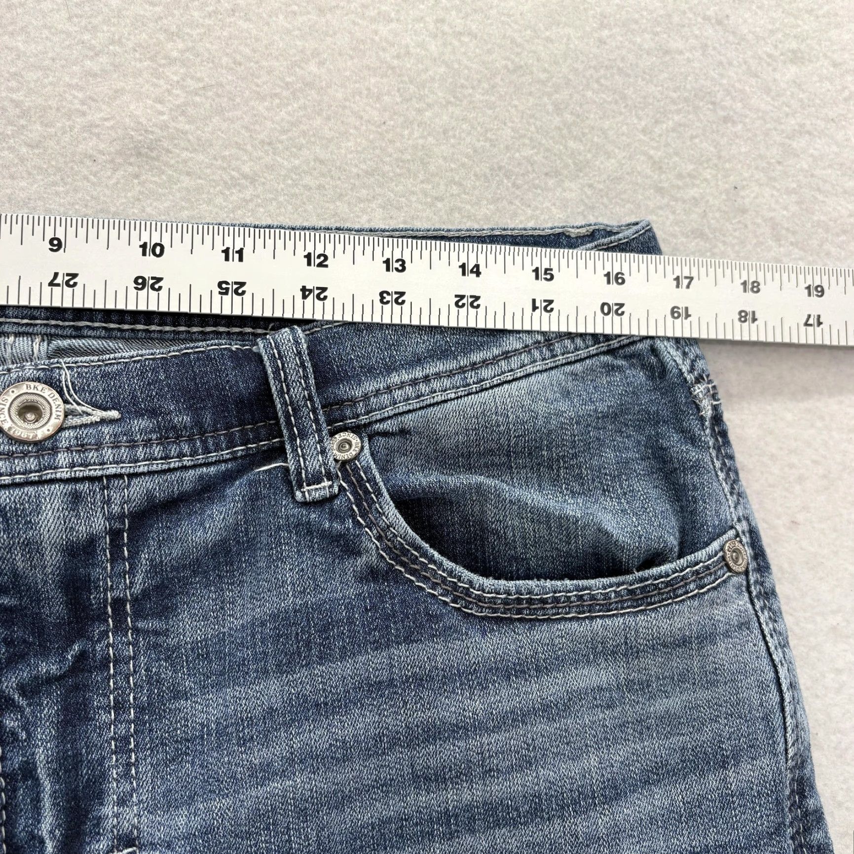 BKE Ethan Jeans Mens 33x32 Blue Medium Wash Straight Stretch Denim Grunge