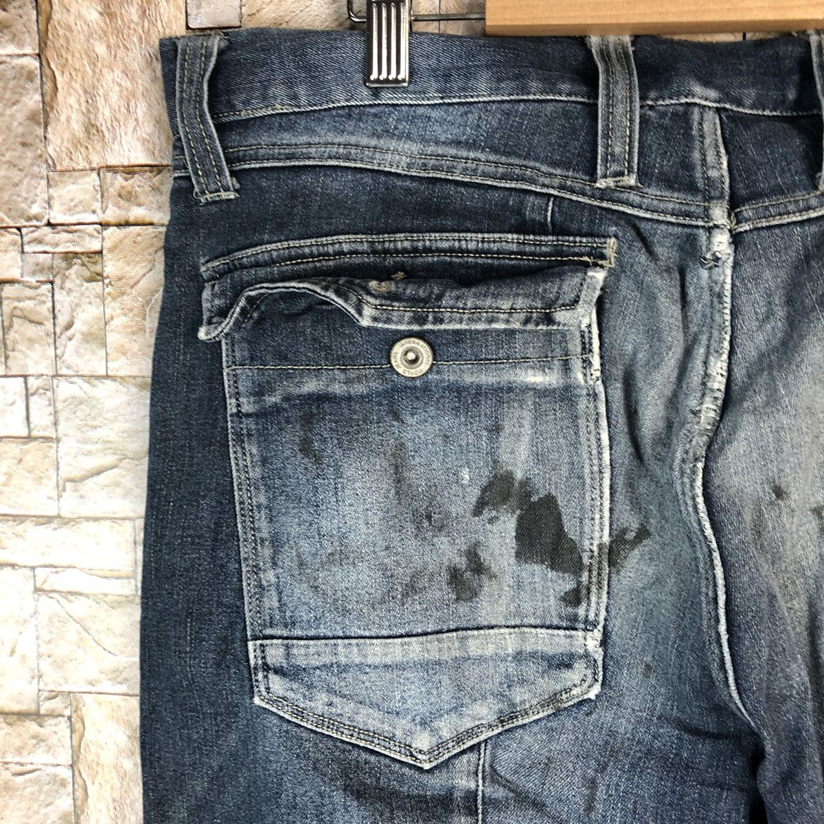 Japanese Brand Japanese Brand Blue Cargo Distressed Denim Pants #A1001 Size US 37 - 17 Thumbnail
