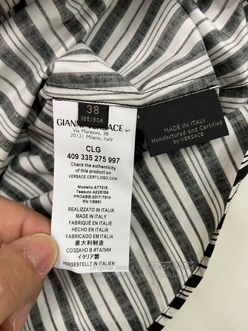 Versace Versace Slim black and white patterned shirt Size M / US 6-8 / IT 42-44 - 8 Thumbnail