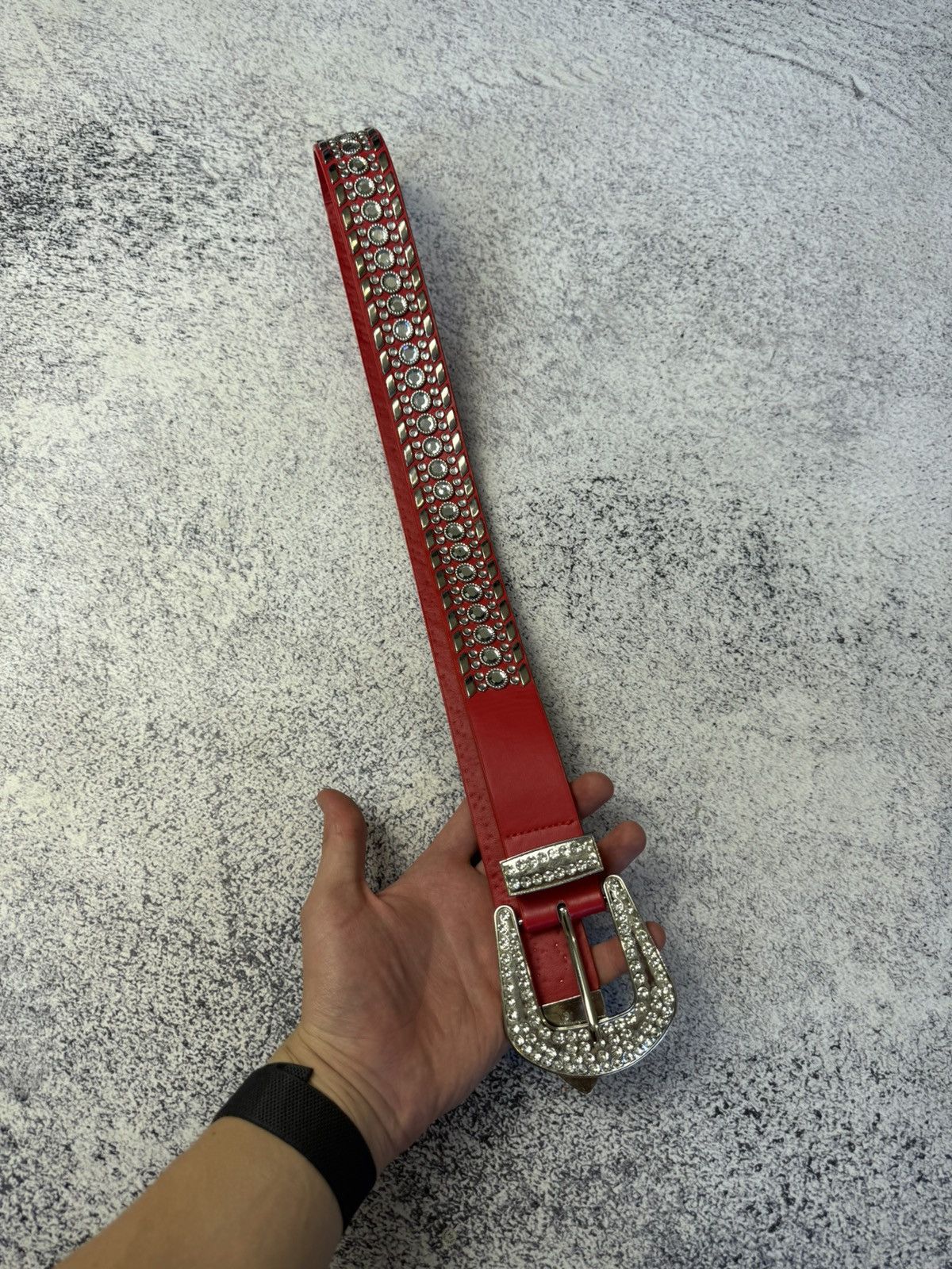 B.B. Simon Y2k 2000s BB Simon Type Red Rhinestone Crystal Belt Size ONE SIZE - 17 Thumbnail