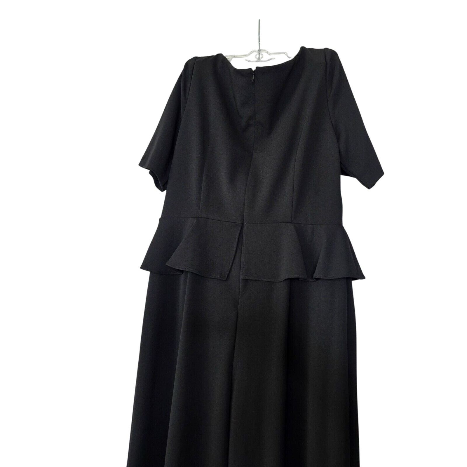 Adrianna Papell ADRIANNA PAPELL Womens Black Gathered Jumpsuit Size 42" / US 20 - 18 Thumbnail