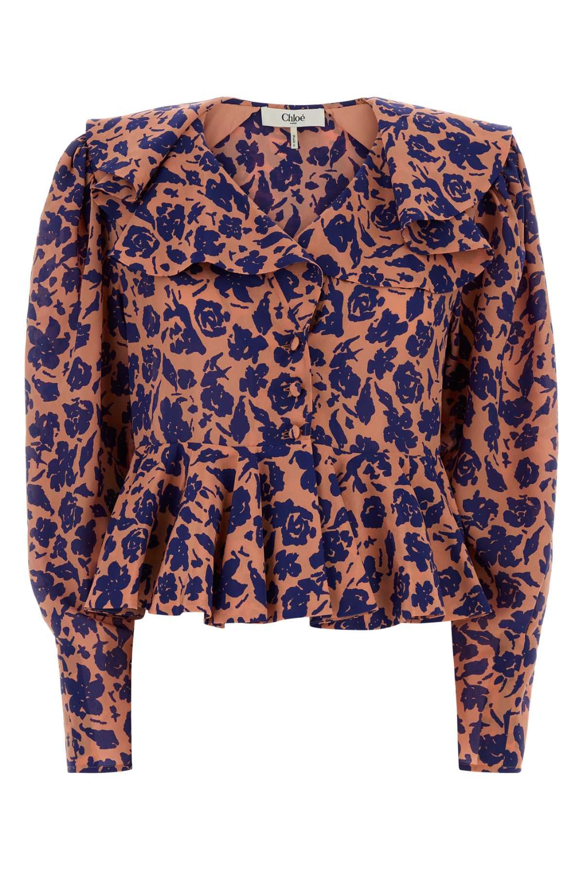 Chloe Printed Crepe Blouse Size S / US 4 / IT 40 - 1 Thumbnail