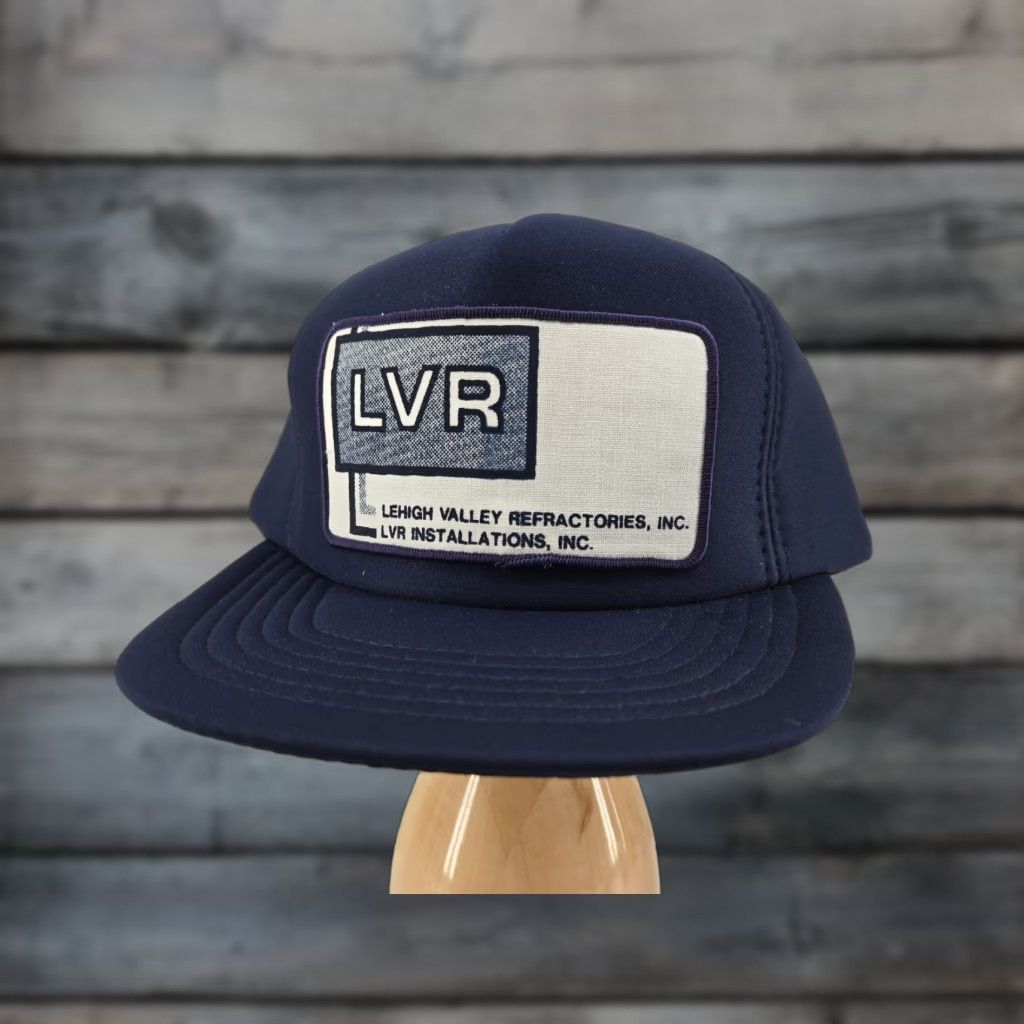 Vintage VINTAGE Lehigh Valley Refractories USA Blue Trucker Hat Snapback Men Adjustable Blue USA Trucker Hat Mens Size ONE SIZE - 1 Thumbnail