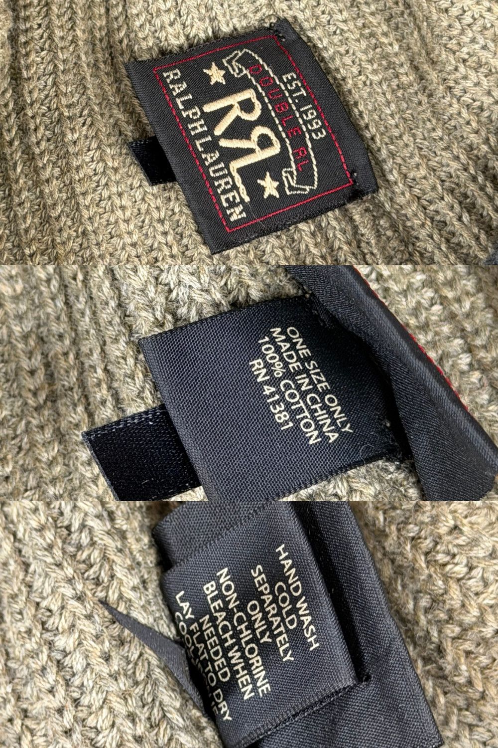 RRL Ralph Lauren RRL Double RL Knit Balaclava Beanie Mask Olive ...