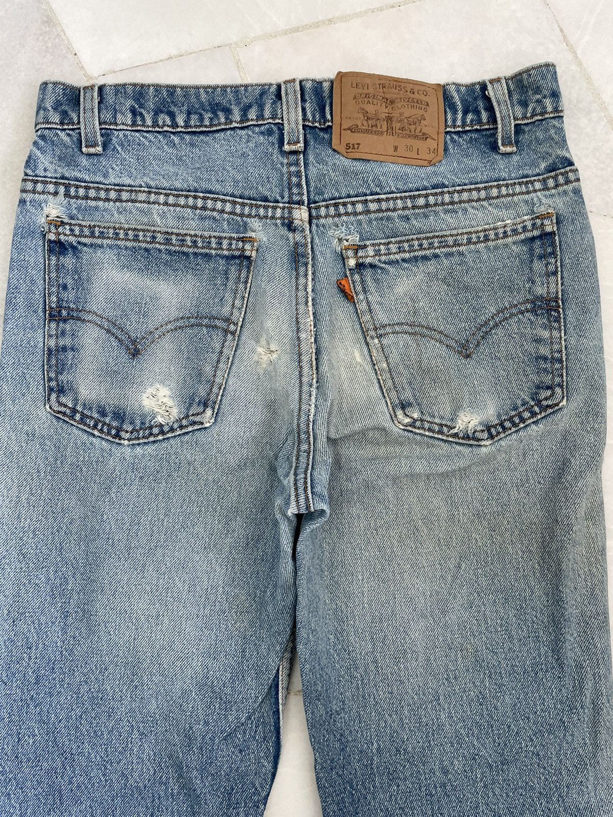 Levi's × Vintage Vintage Levis 517 Orange Tag Flare Jeans Size US 30 / EU 46 - 5 Thumbnail