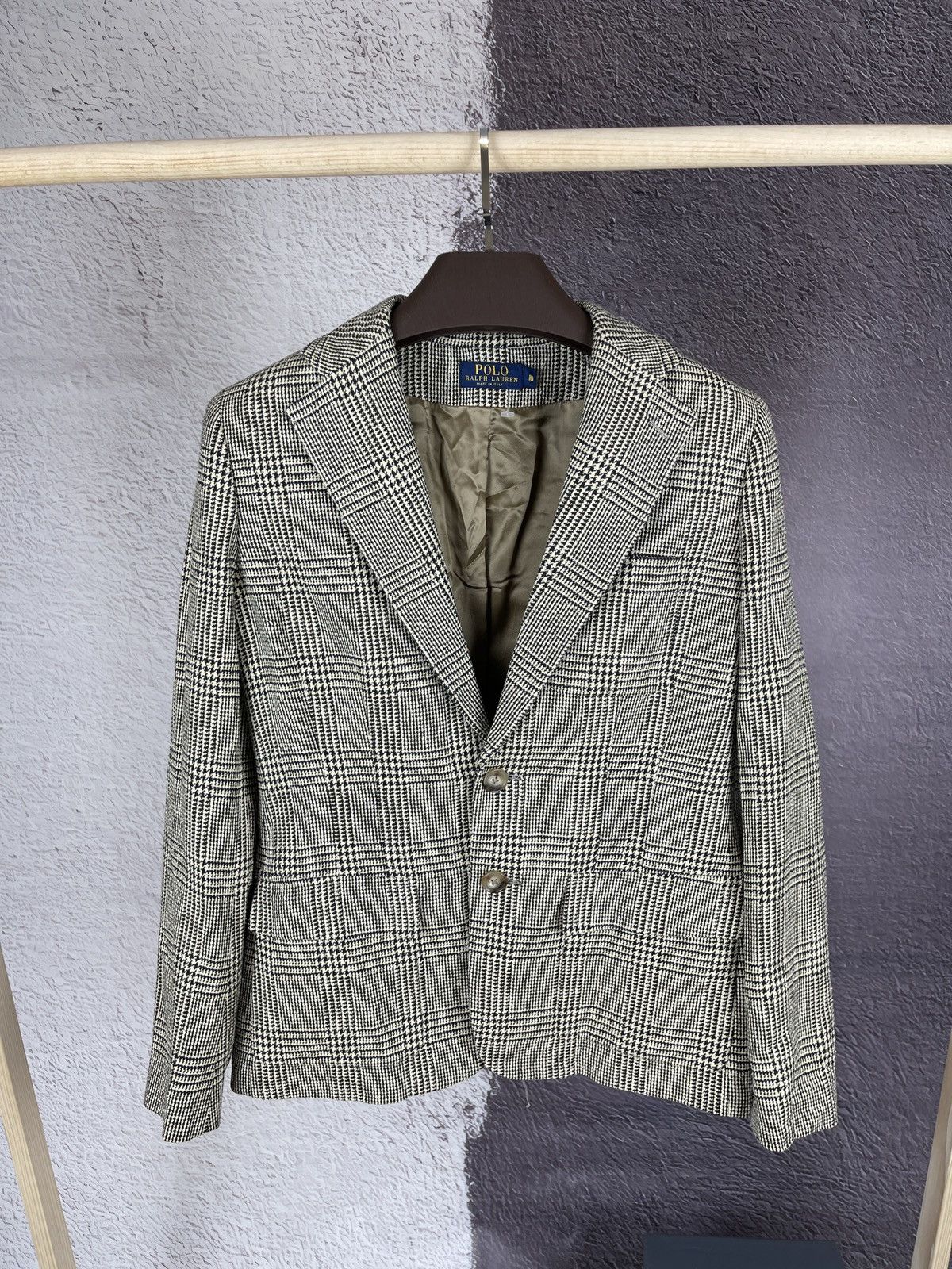 Polo Ralph Lauren Polo Ralph Lauren 100% Silk grey checkered blazer coat Size M / US 6-8 / IT 42-44 - 2 Thumbnail