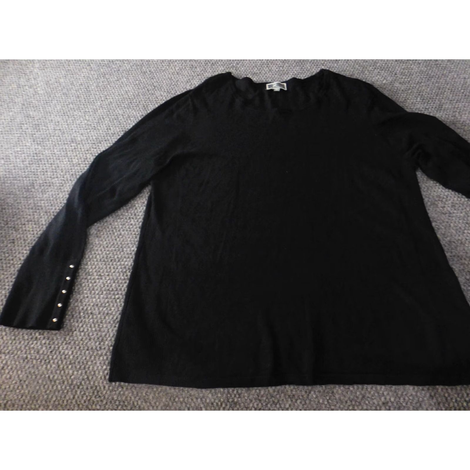 JM Collection JM Collection Womens Sweater XL Black Pullover Round Neck Stretch Rayon Nylon Knit Classic Regular Knitwear Pullover Womens Fashion Options: None Size XL / US 12-14 / IT 48-50 - 3 Thumbnail
