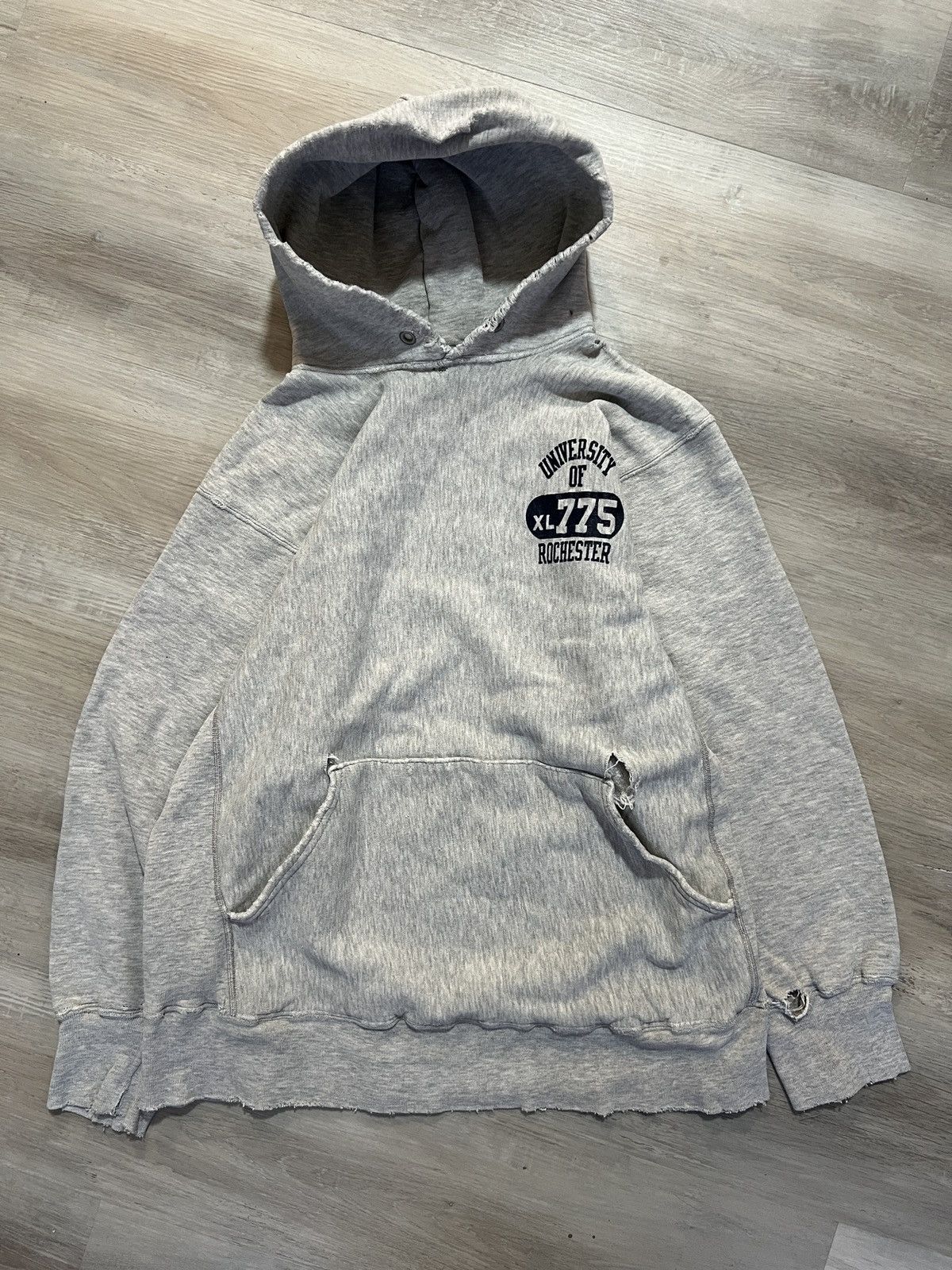 Image of Macgregor Sand Knit x Made In USA Vintage University Rochester Reverse Weave Hooded Sweatshirt in G