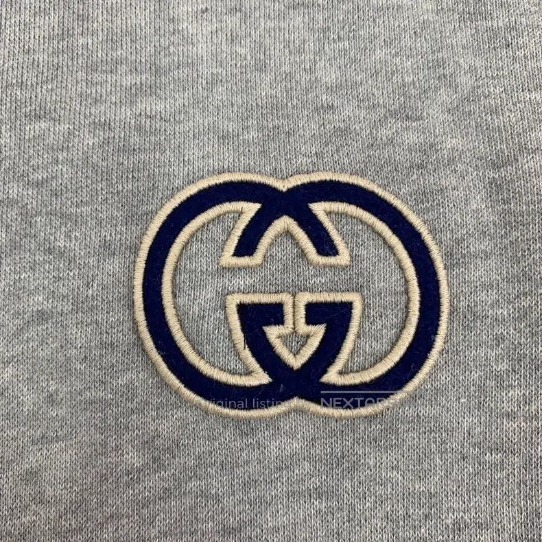 Gucci Gucci Grey logo embroidered cotton hooded drawstring long- Size US S / EU 44-46 / 1 - 5 Thumbnail