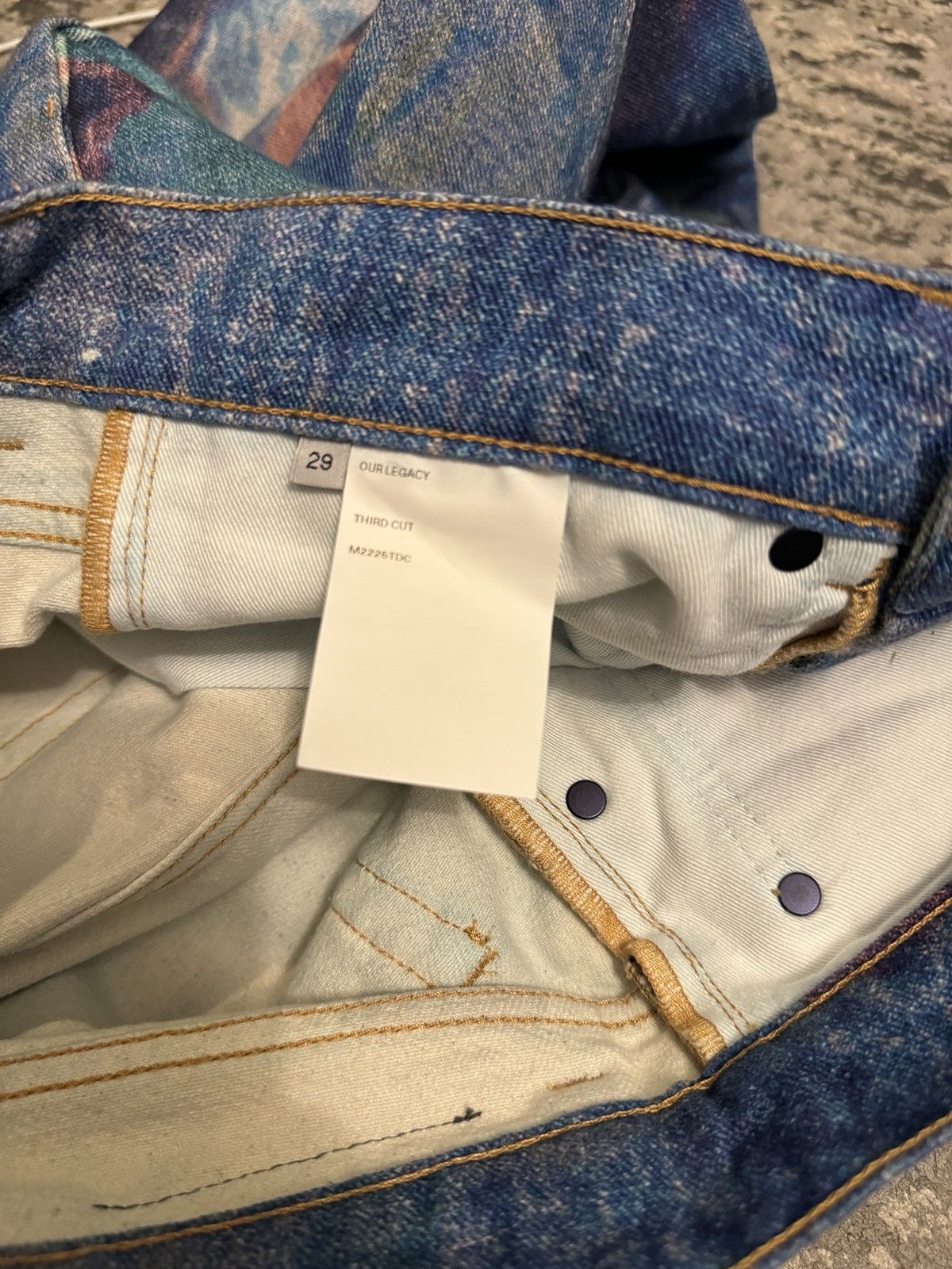 Our Legacy OUR LEGACY THIRD CUT DIGITAL CHALK FLOWER PRINT JEANS 29 Size US 31 - 17 Thumbnail