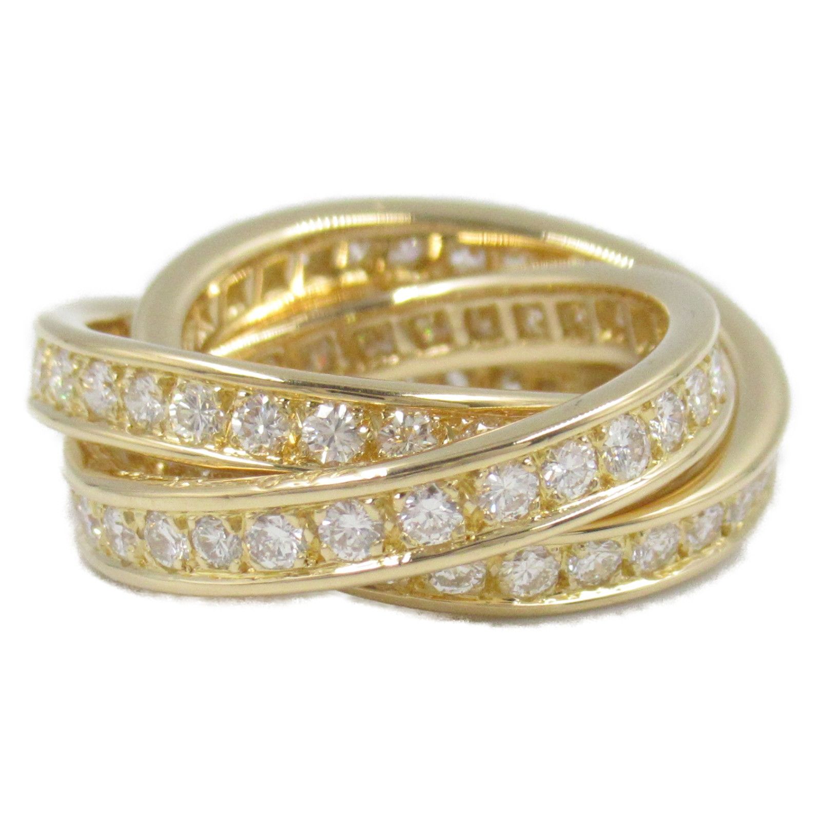 Cartier Cartier Cartier Three Bangles Au750 Diamond Ring Size 5 Crocodile skin Ring Size ONE SIZE - 1 Thumbnail
