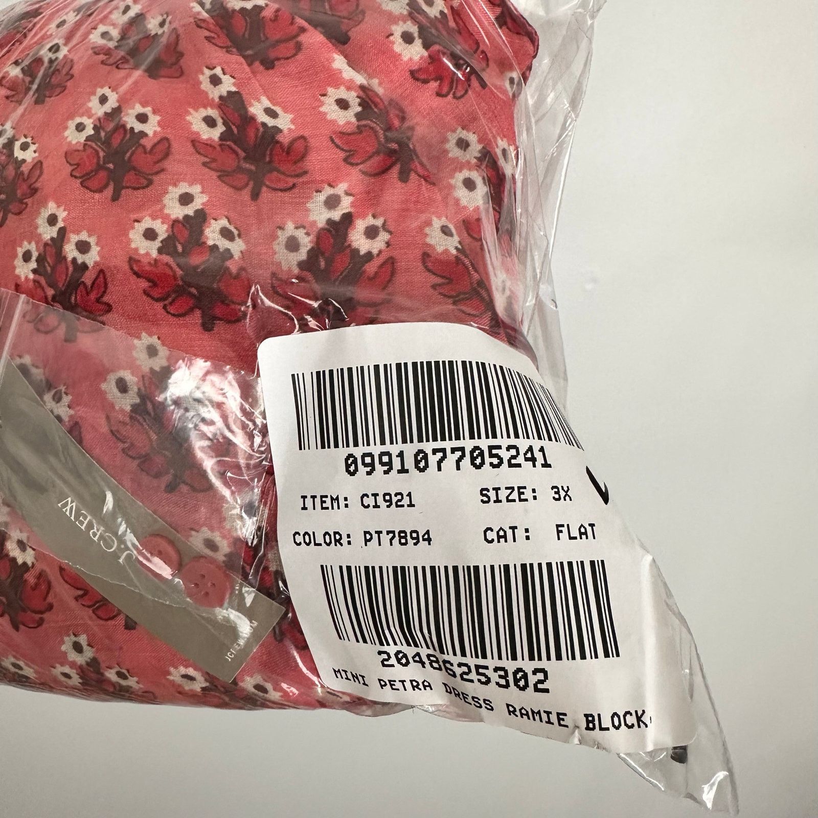 J.Crew J CREW Cabana Mini Shirt Dress Block Print Coral Ramie Sz 3X Size 3XL / US 20-22 - 15 Thumbnail