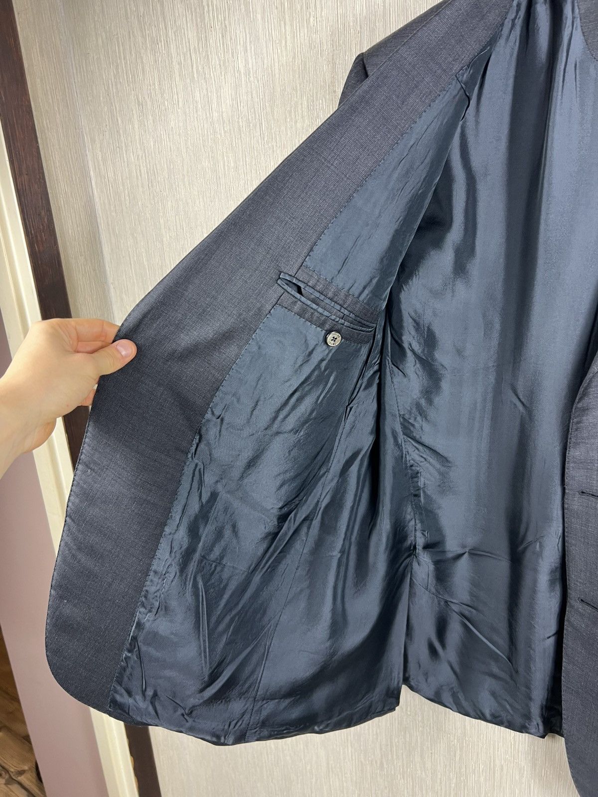 Ermenegildo Zegna Ermenegildo Zegna trofeo wool suit blazer jacket dark grey Size 44R - 17 Thumbnail