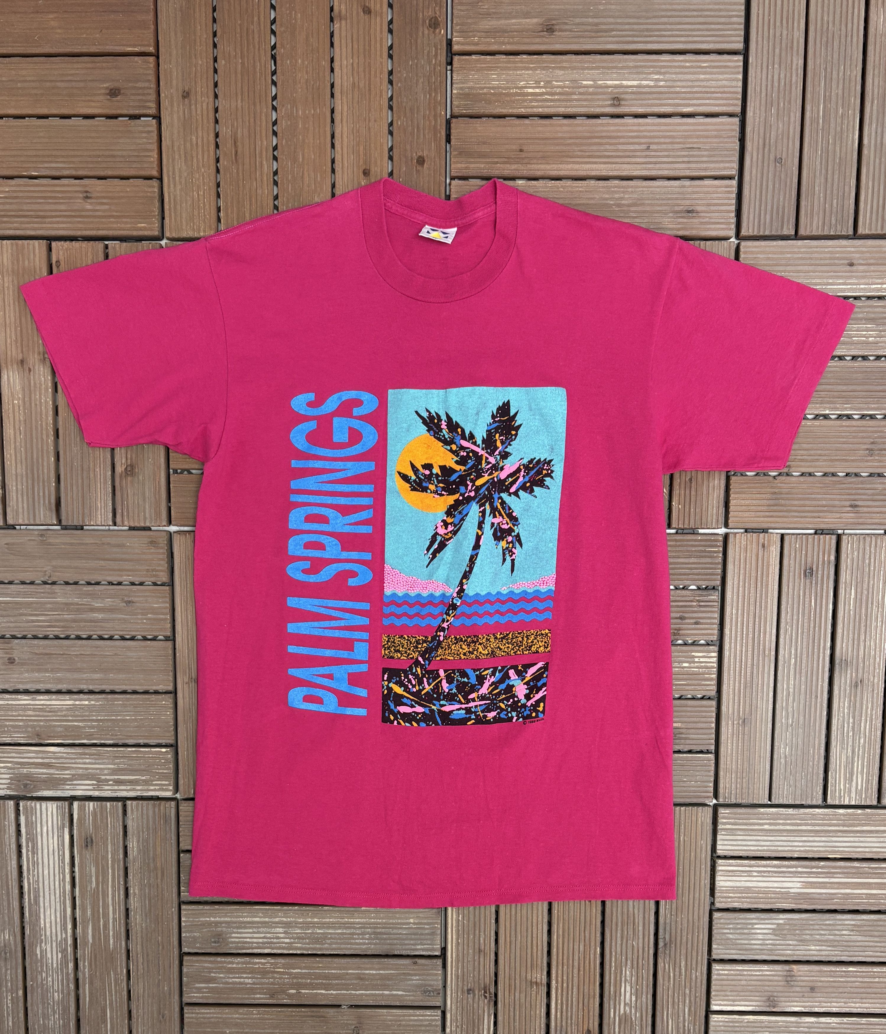 Vintage Palm Springs, California Vintage Pink T-Shirt Tee Size US XL / EU 56 / 4 - 1 Thumbnail