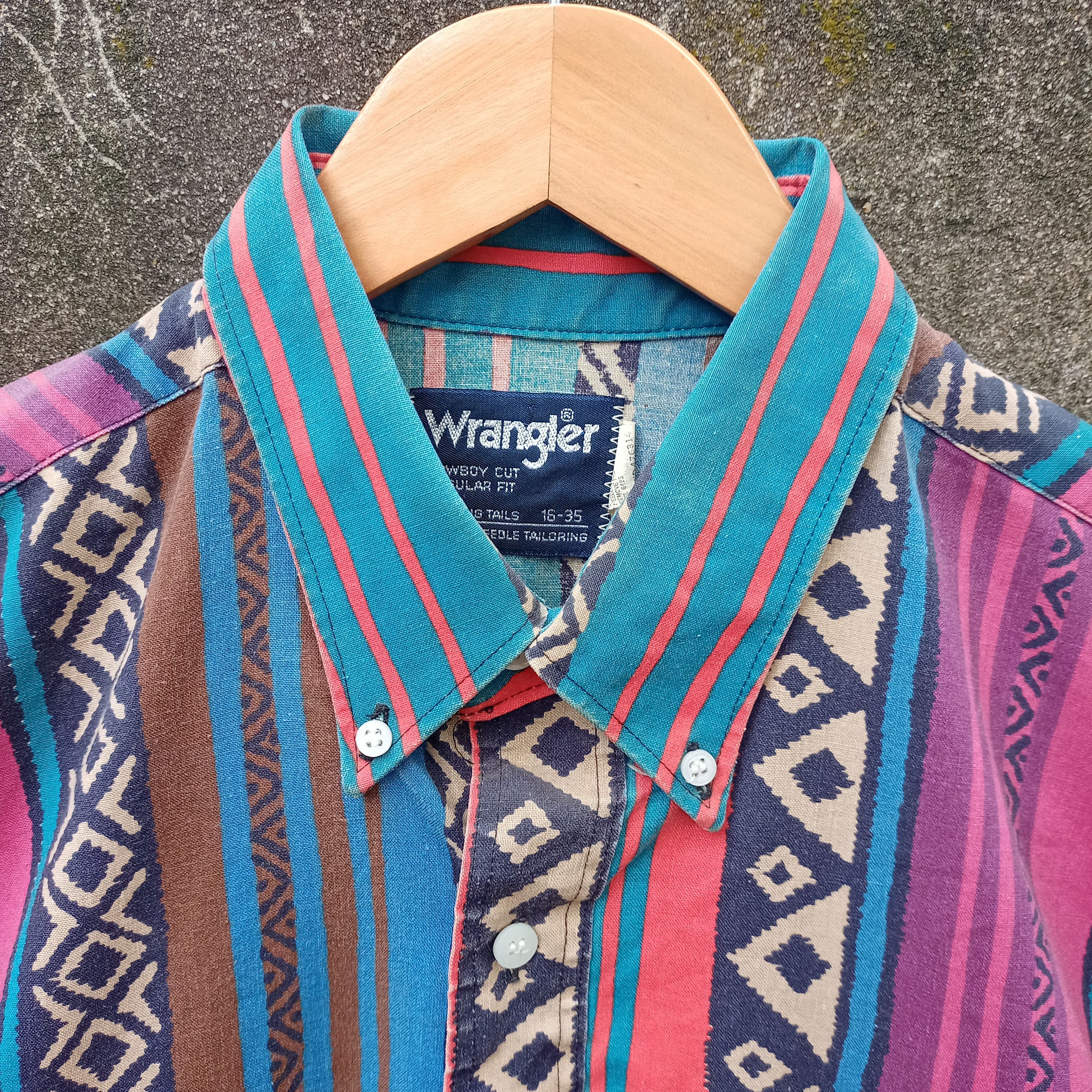 Vintage × Wrangler VINTAGE Wrangler stone Button Up SHIRT Size US L / EU 52-54 / 3 - 5 Thumbnail