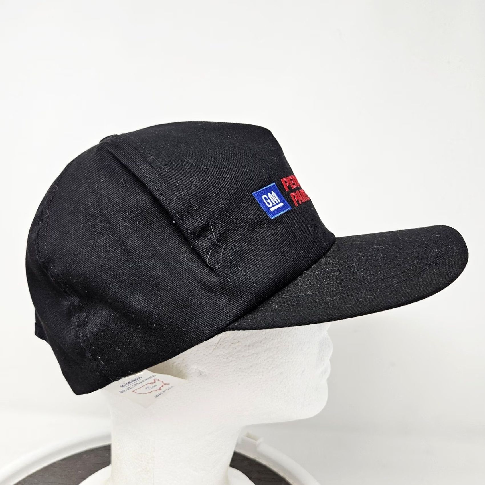 Vintage VINTAGE GM Hat Cap Baseball Snap Back One Size Black Mens GM Performance Parts Hats & Caps Sports Cars Twill Cotton Casual Summer Size ONE SIZE - 3 Thumbnail