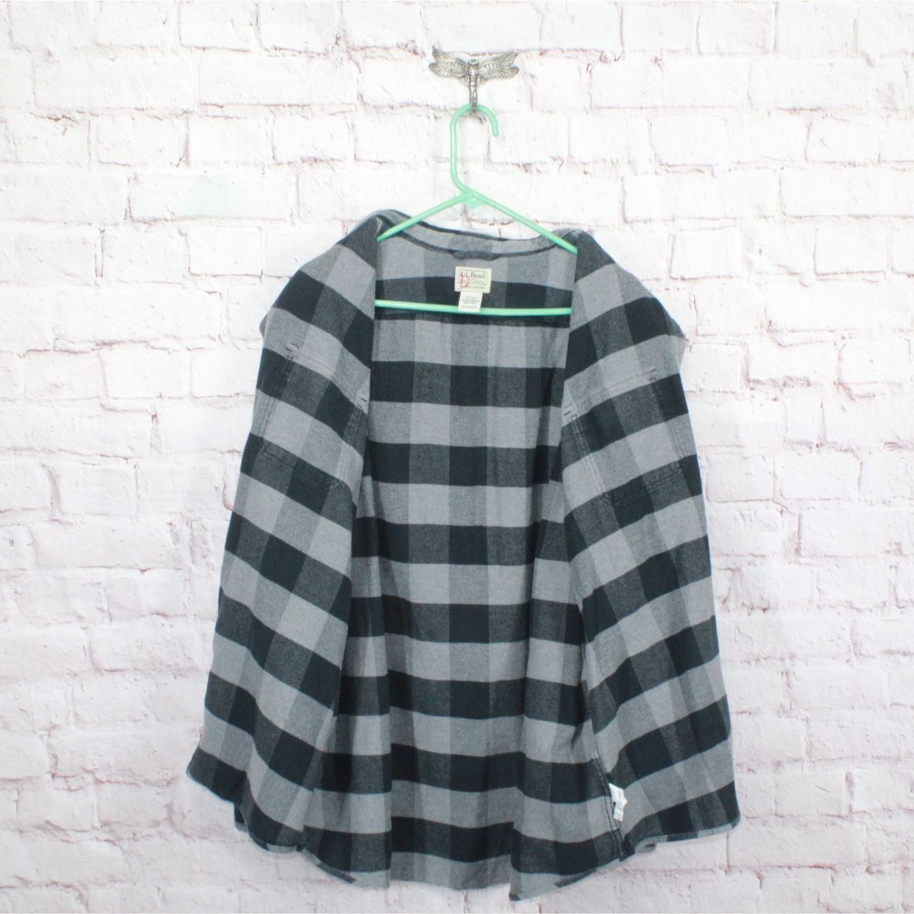 L.L. Bean LL Bean Organic Flannel Shirt Black Gray XXL Size US XXL / EU 58 / 5 - 7 Thumbnail