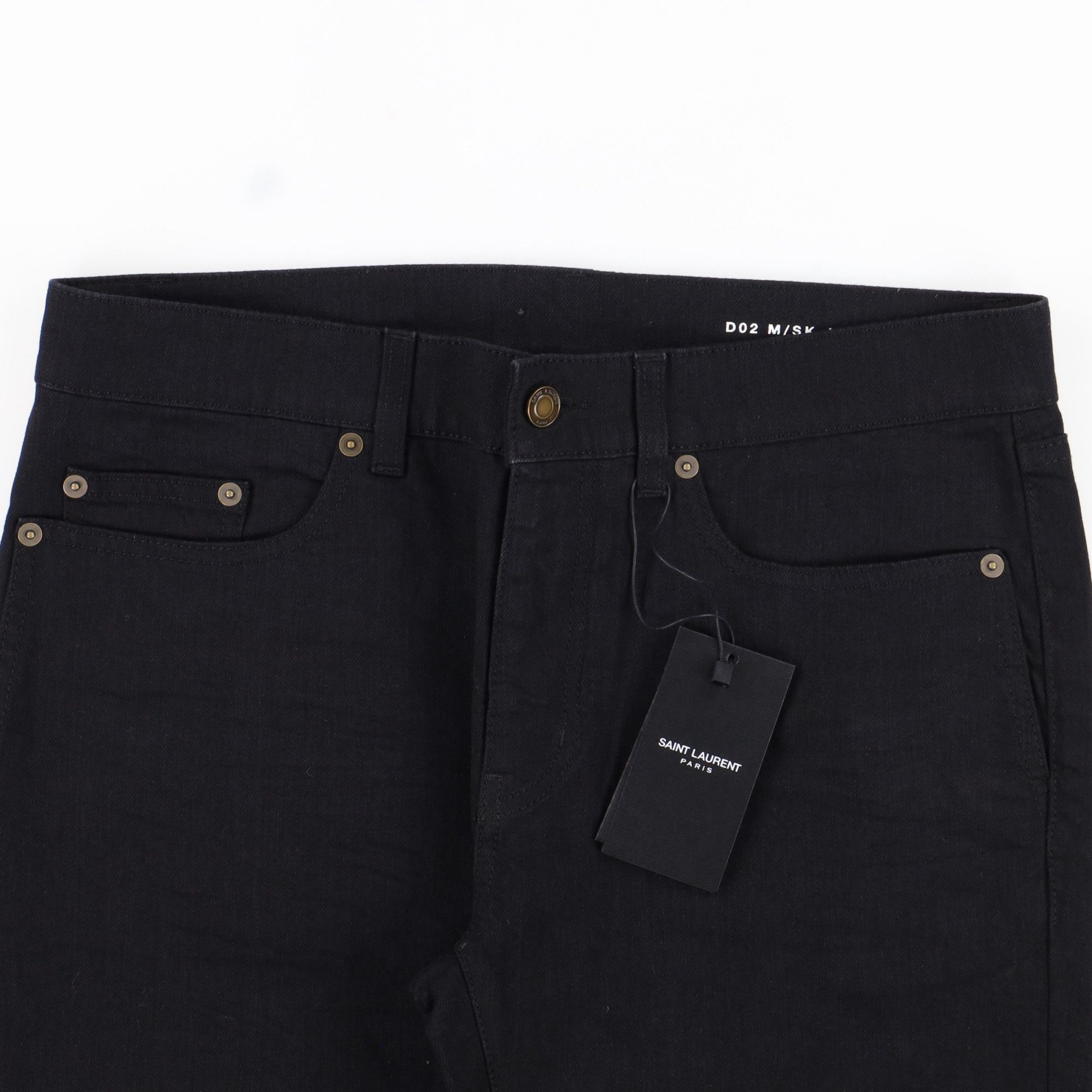 Saint Laurent Paris D02 Black Knee Ripped Skinny Jeans Size US 29 - 7 Thumbnail