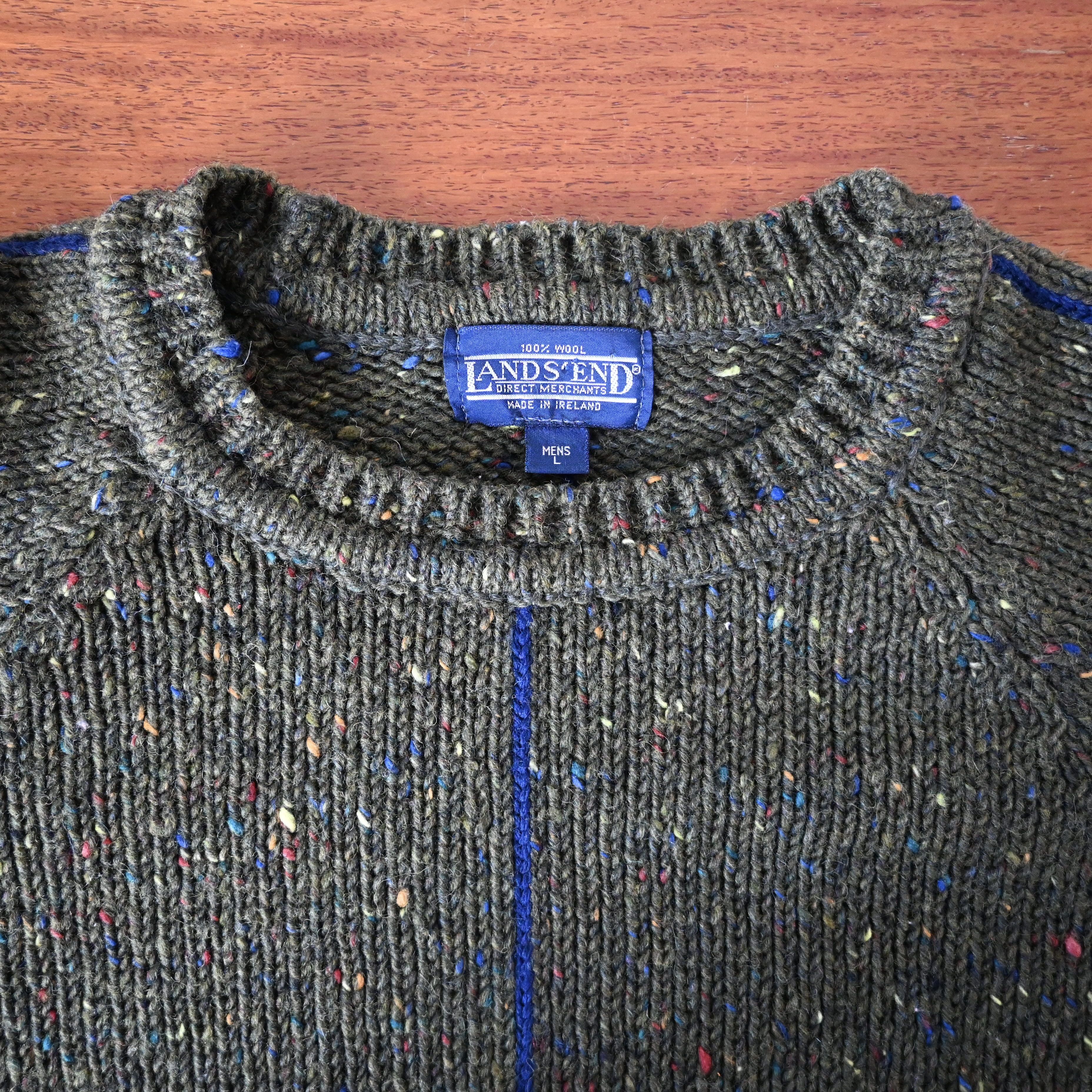 Lands' End Vintage 1990s LAND'S END panel knit sweater, made in Ireland Size US M / EU 48-50 / 2 - 13 Thumbnail
