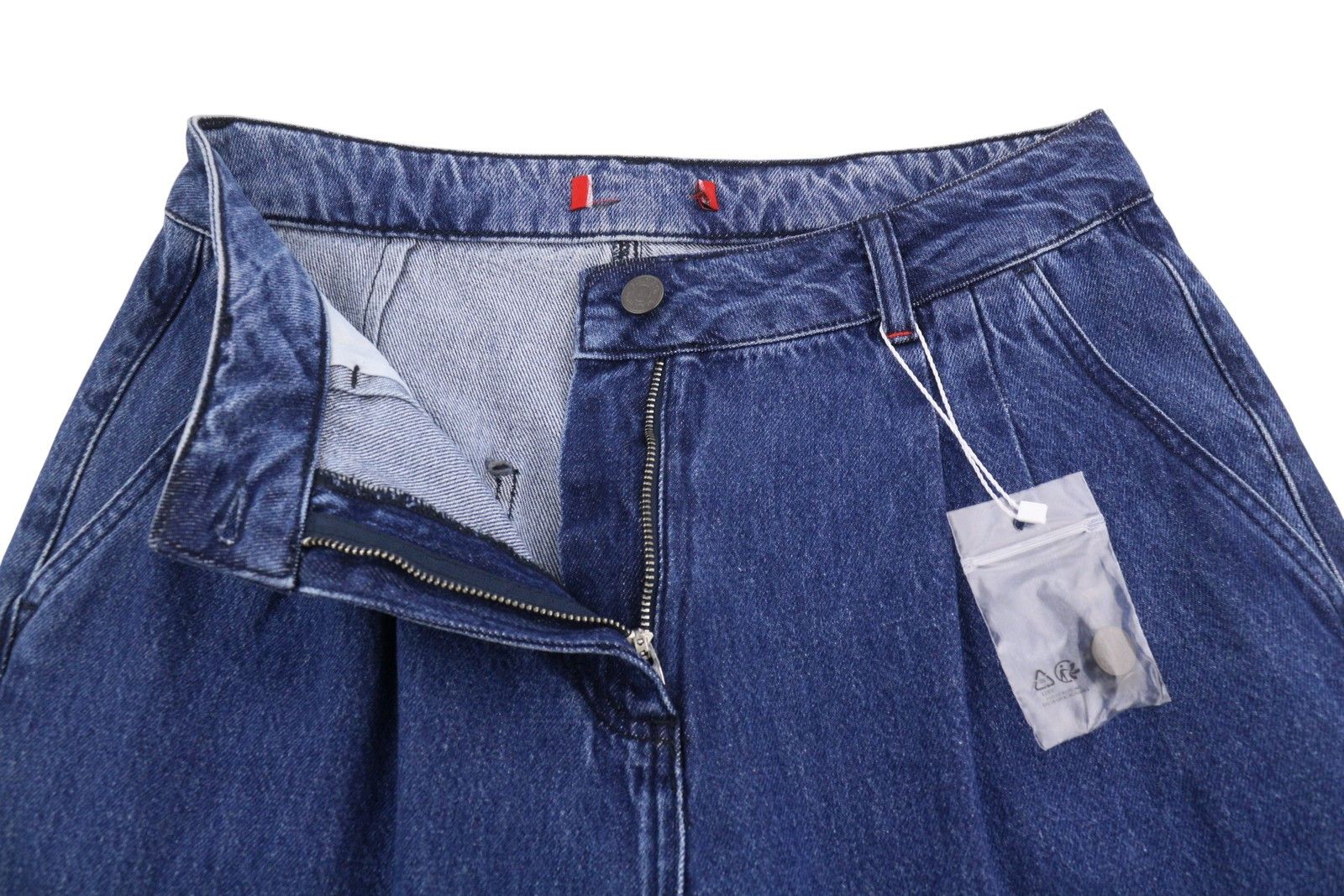 MAX&Co. W29 Blue Faded Pleated Straight Loose High Waist 88907 Size 29" - 5 Thumbnail