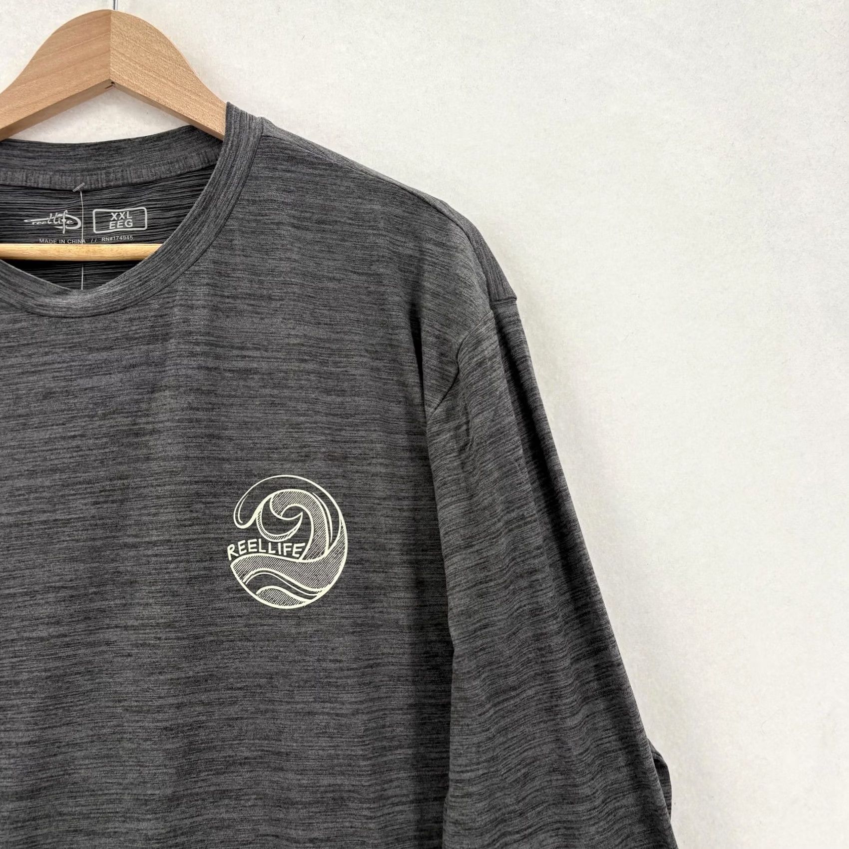 Alife Reel Life Atlantic LS UV Shirt Mens 2XL Gray Long Sleeve EcoBorn Fishing Sun UPF Shirt Size US XXL / EU 58 / 5 - 2 Thumbnail