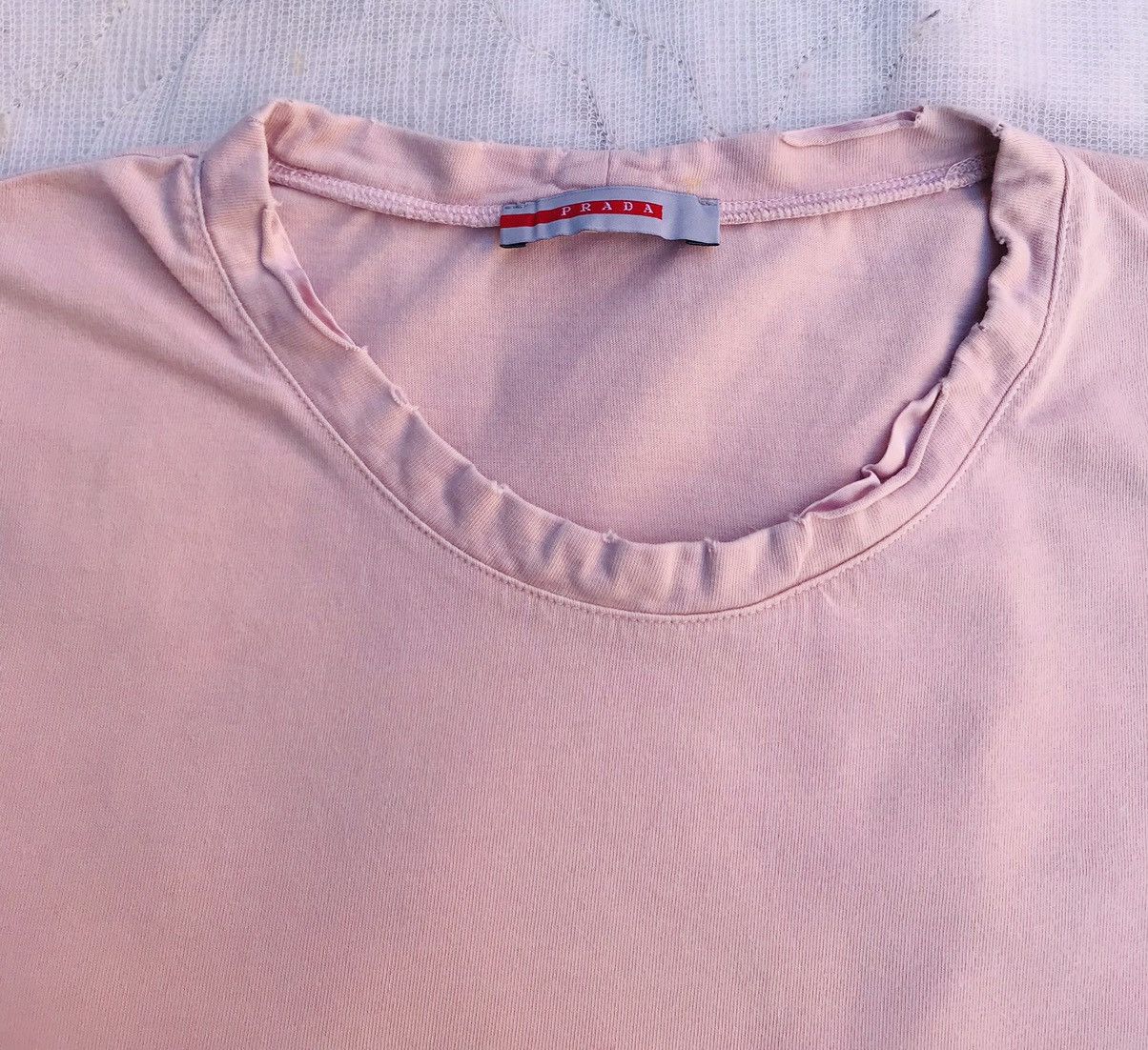 Prada Vintage Womens PRADA torn T-SHIRT Tees Red Tab Y2K Pink Size L / US 10 / IT 46 - 5 Thumbnail
