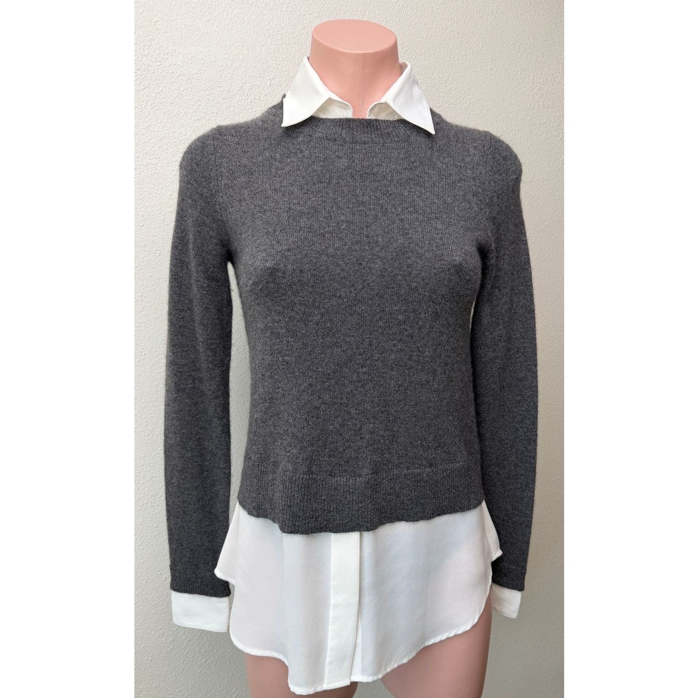 Other Gray White Layered Sweater Shirt XS Size XS / US 0-2 / IT 36-38 - 1 Thumbnail