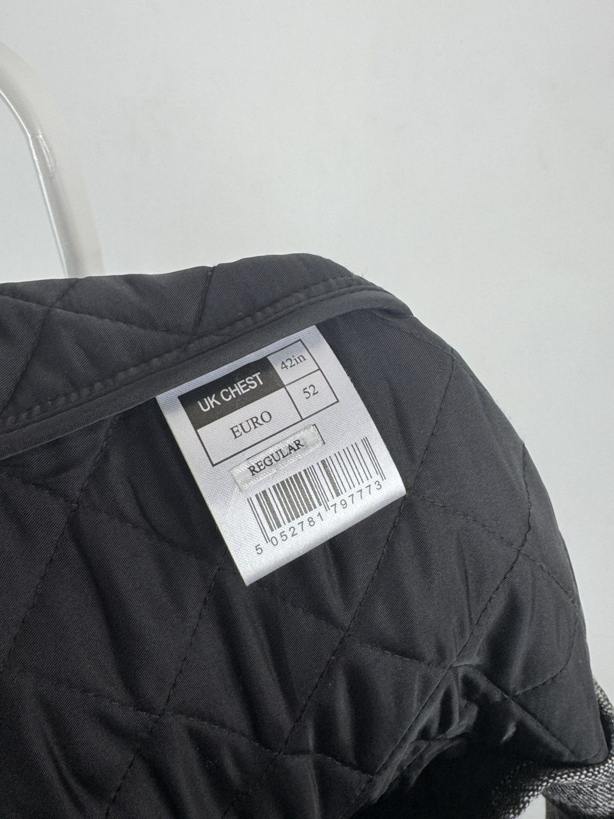 Vintage Gibson London Grey Donegal Quilted Jacket Size 52R - 4 Thumbnail