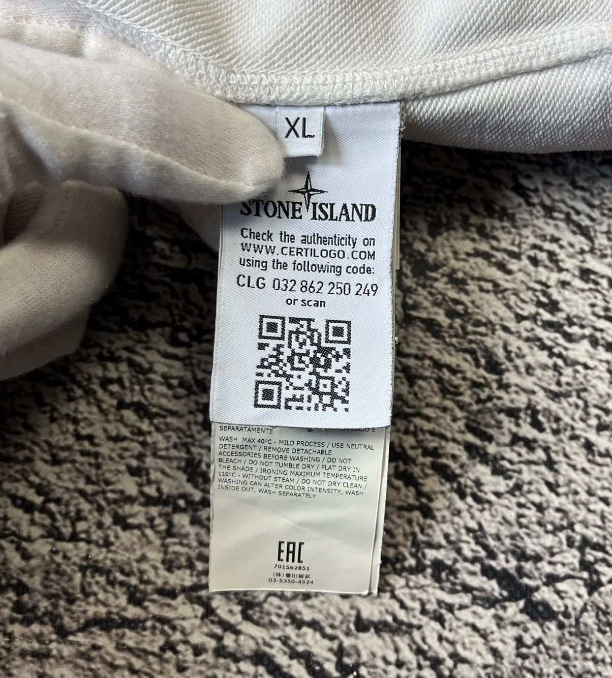 Stone Island Stone Island Hoodie Mens White Pullover Size XL Size US XL / EU 56 / 4 - 15 Thumbnail