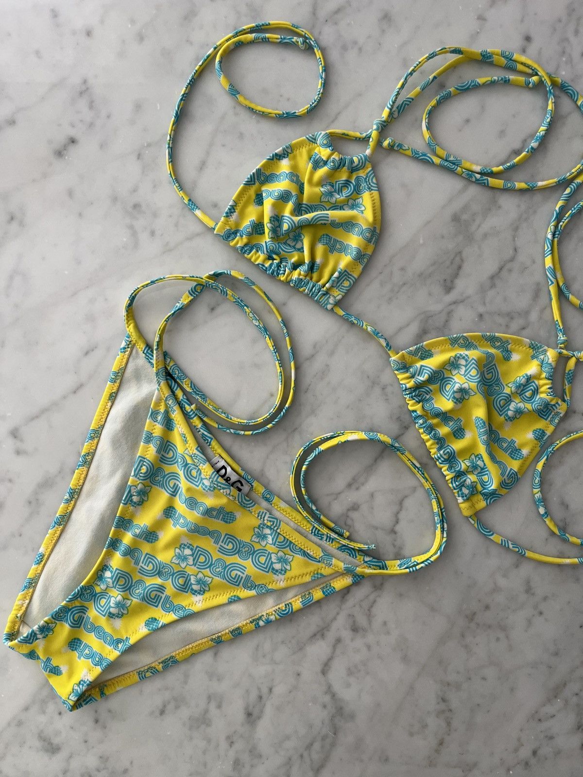 Dolce & Gabbana DOLCE & GABBANA BEACHWEAR BIKINI Y2K BATHING SUIT SET Size ONE SIZE - 2 Thumbnail