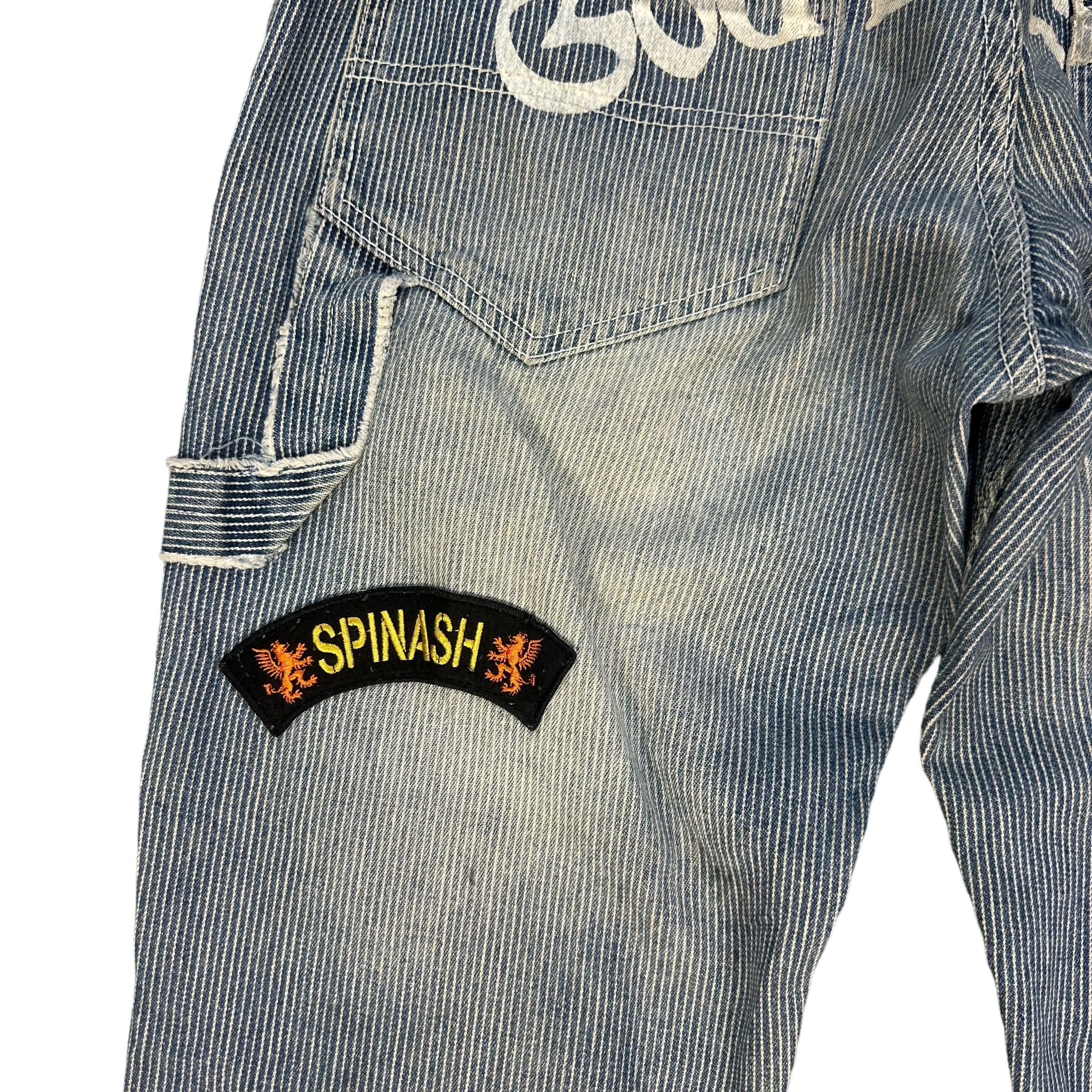 Japanese Brand GOD BLESS YOU PATCHES STRIPED CARPENTER PANT #8861-032 Size US 31 - 3 Thumbnail