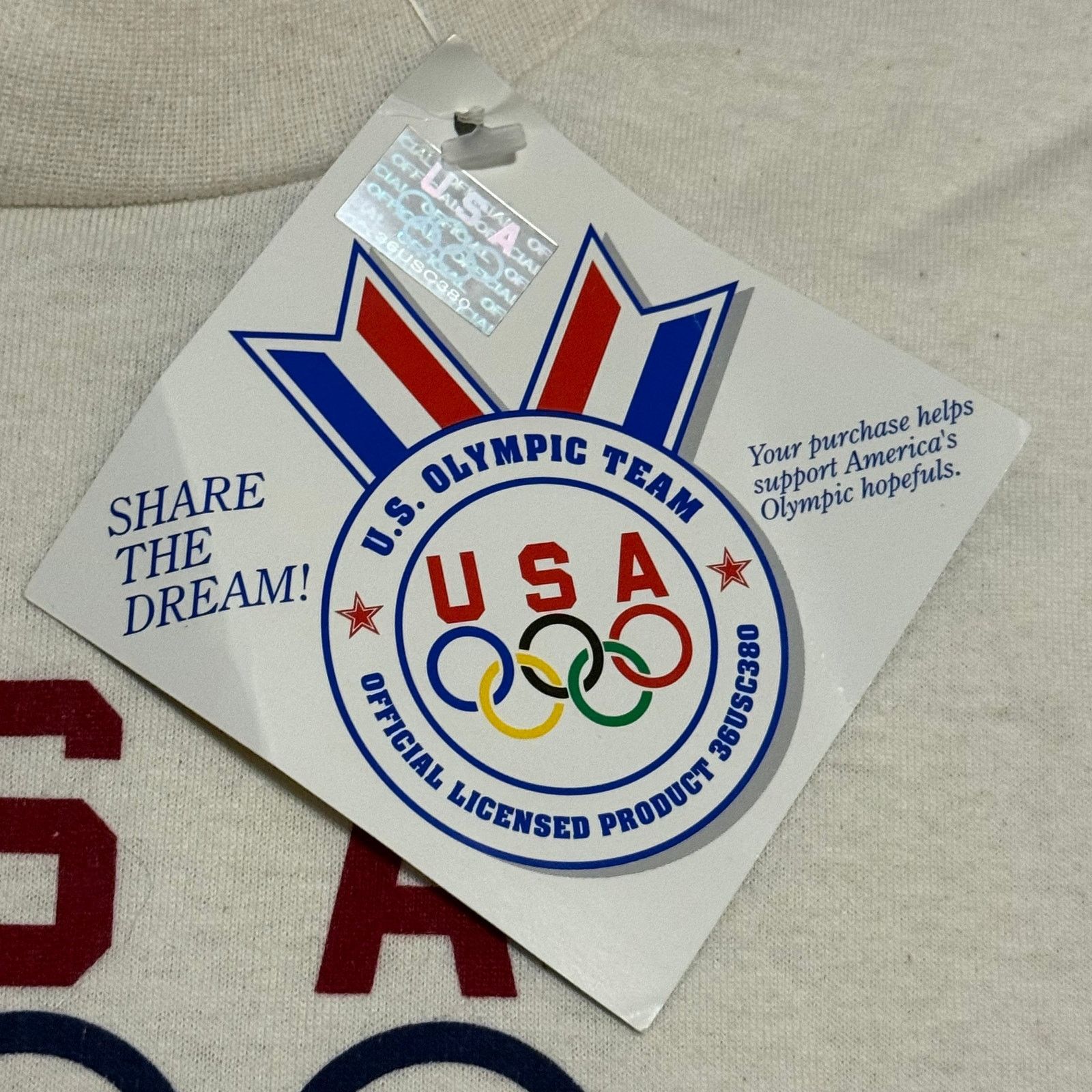 Hanes × USA Olympics × Vintage 1996 USA Olympics Shirt Atlanta Stars & Stripes Sleeves Size US M / EU 48-50 / 2 - 4 Thumbnail
