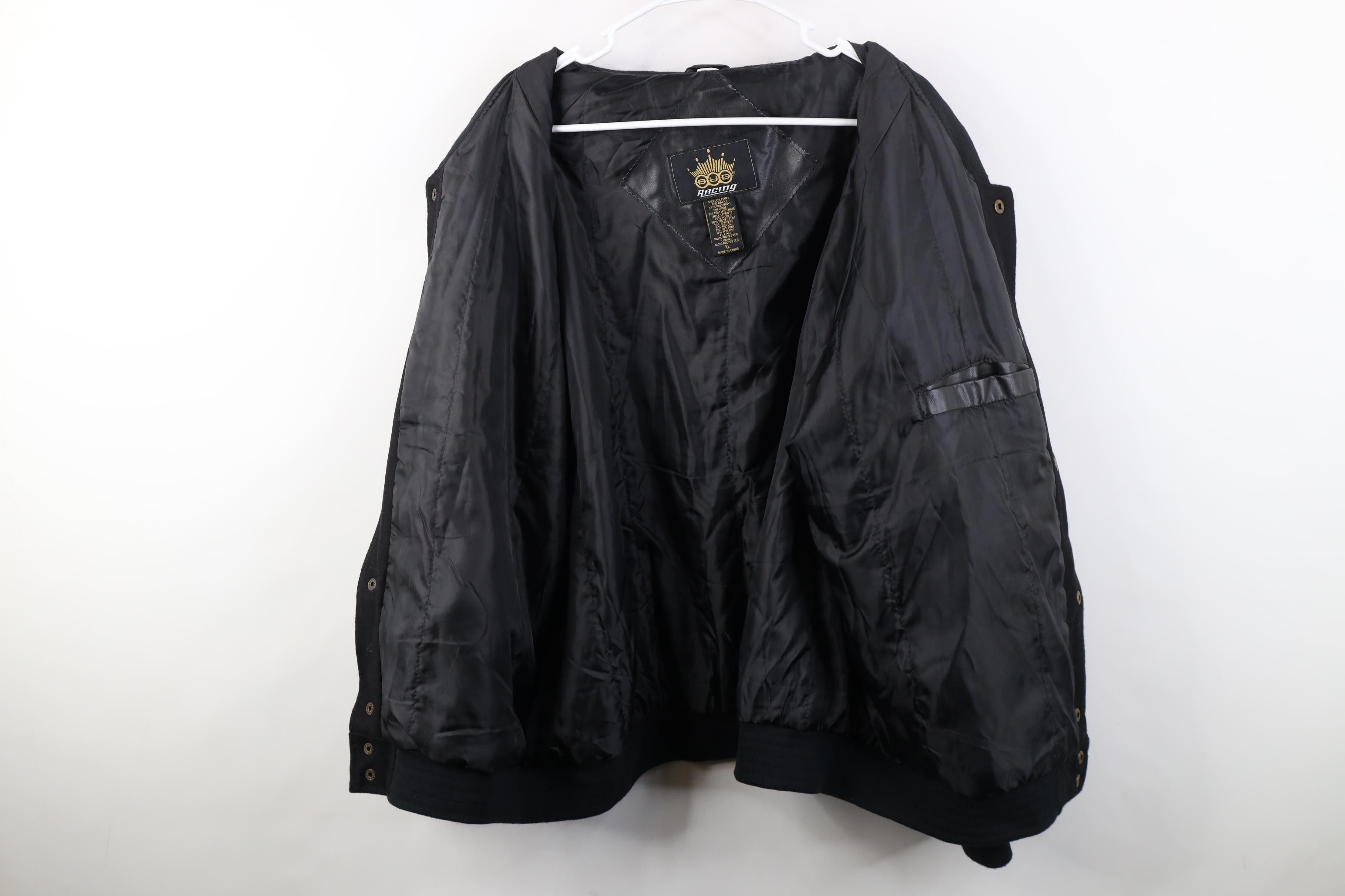 Budweiser Vintage 90s Y2K Budweiser Racing Wool Varsity Jacket Black Size US XL / EU 56 / 4 - 10 Thumbnail