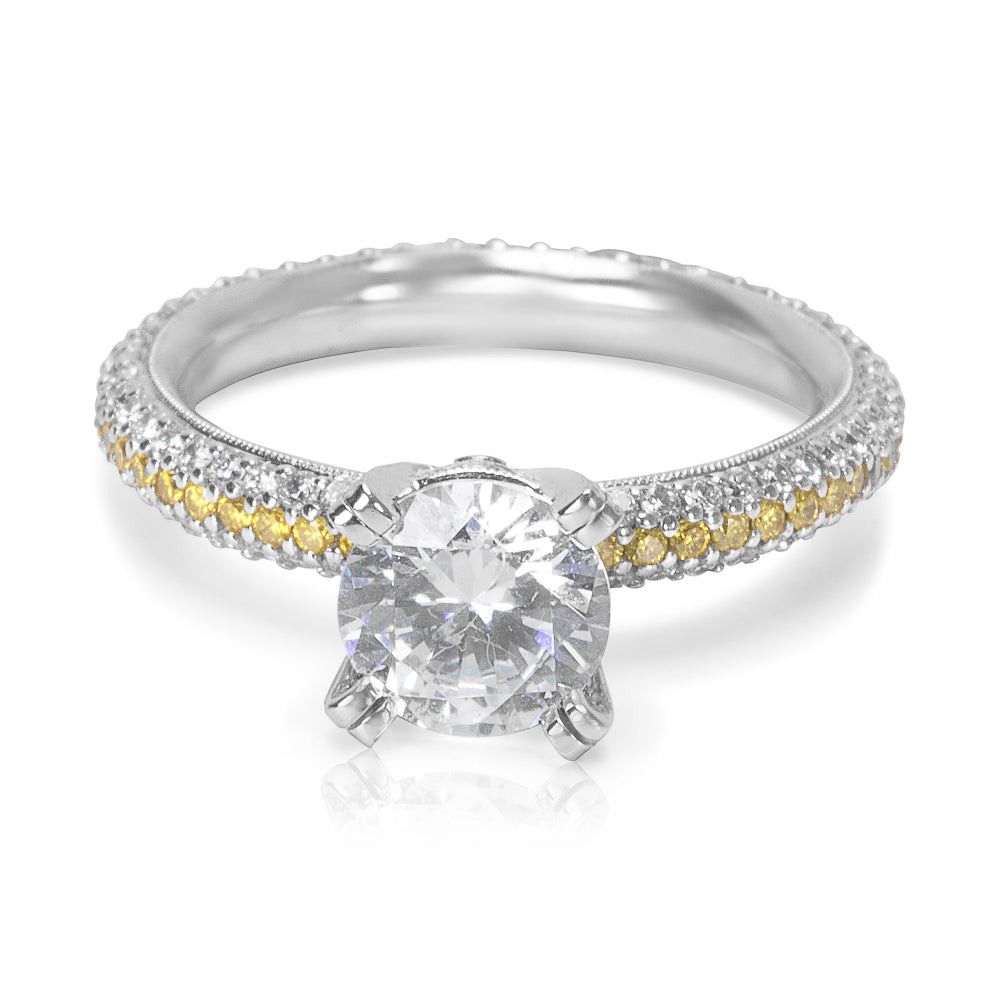 image of Tiffany Co La Reina Diamond Engagement Ring Setting In 18K White Gold (1.08 Ctw), Women's