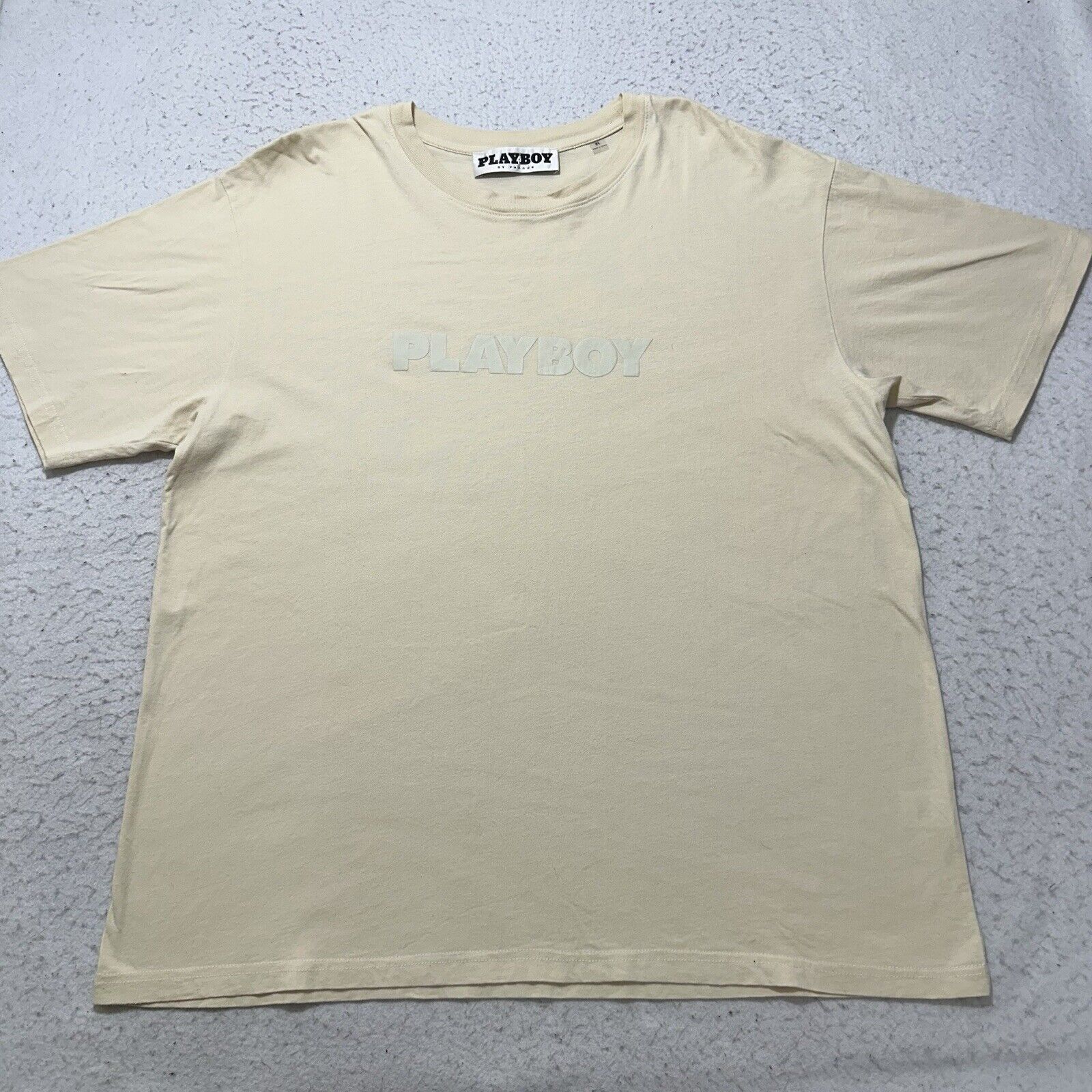 Pacsun Playboy Pacsun XL Ivory Cream Bunny Logo Graphic T Shirt Size US XL / EU 56 / 4 - 1 Thumbnail