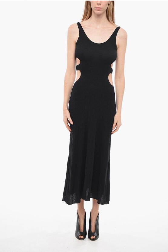 image of Chloe Silk Blend Maxidress With Cut-Outs in Black, Women's (Size Small)