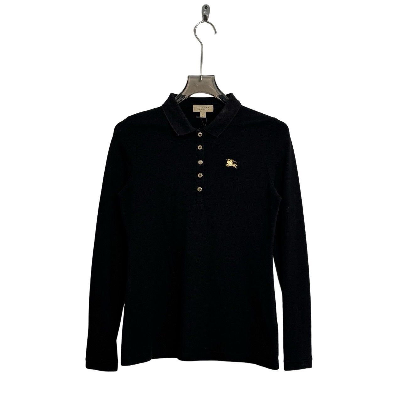 Burberry Burberry Gold Knight Logo Long Sleeve Polo S Size S / US 4 / IT 40 - 1 Thumbnail