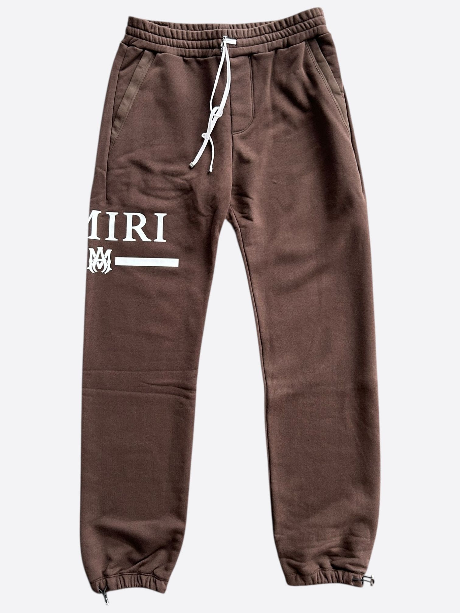 Amiri Amiri Brown & White MA Bar Logo Sweatpants Size US 38 / EU 54 - 1 Thumbnail