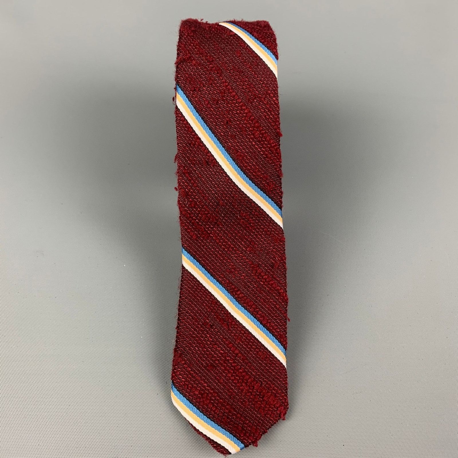 Other VISIONS Burgundy Diagonal Stripe Polyester Tie Size ONE SIZE - 2 Thumbnail