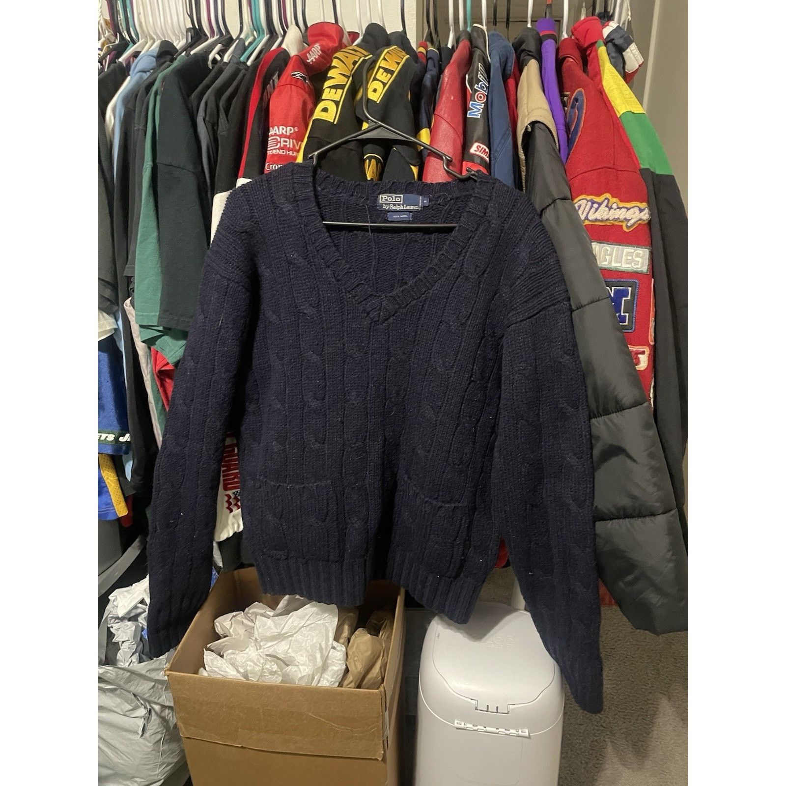 Polo Ralph Lauren Size S- VTG Polo Ralph Lauren Knit 100% Wool Sweater Navy Size US S / EU 44-46 / 1 - 1 Thumbnail